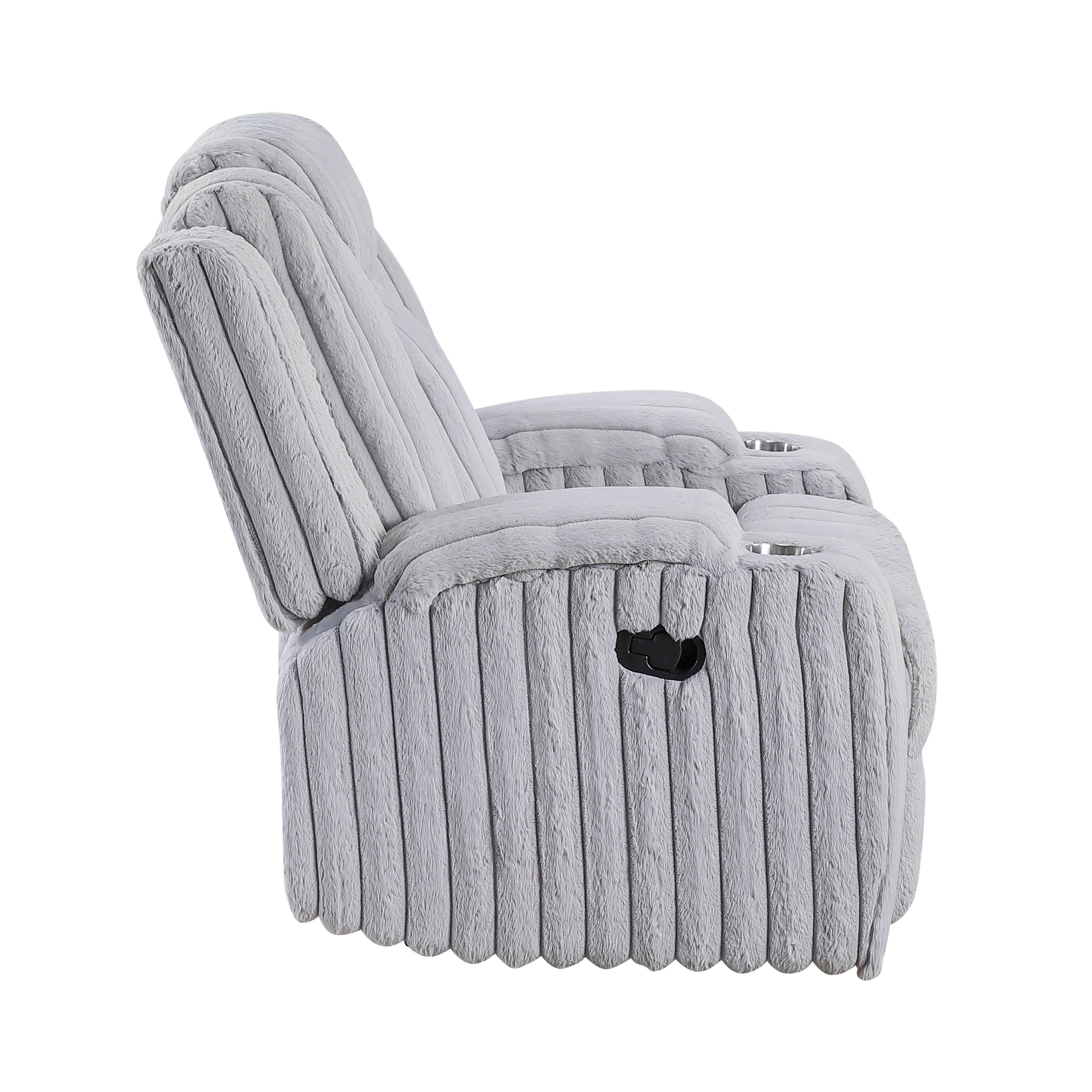 Phyllis Light Gray Reclining Chair - Image 3