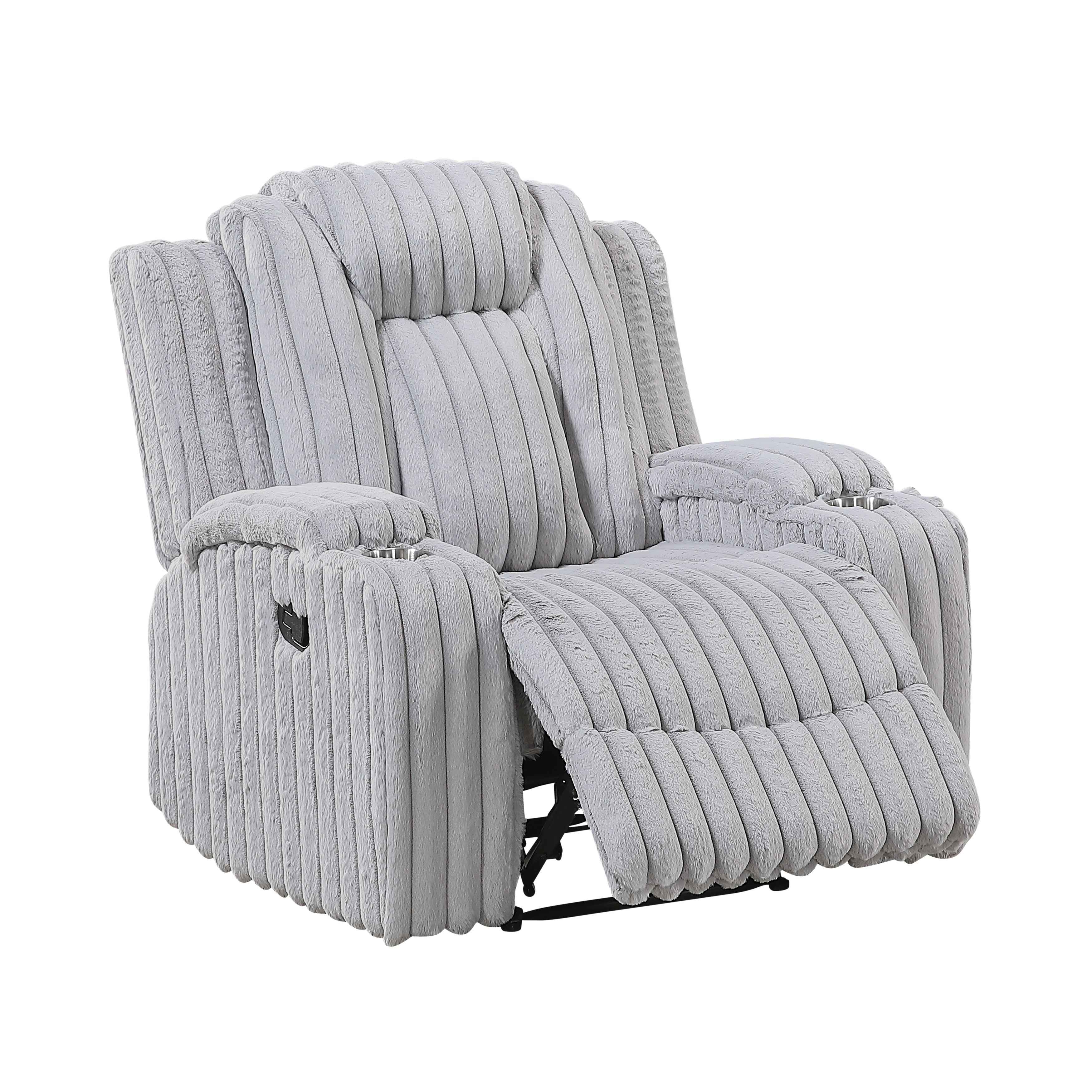 Phyllis Light Gray Reclining Living Room Set - Image 16