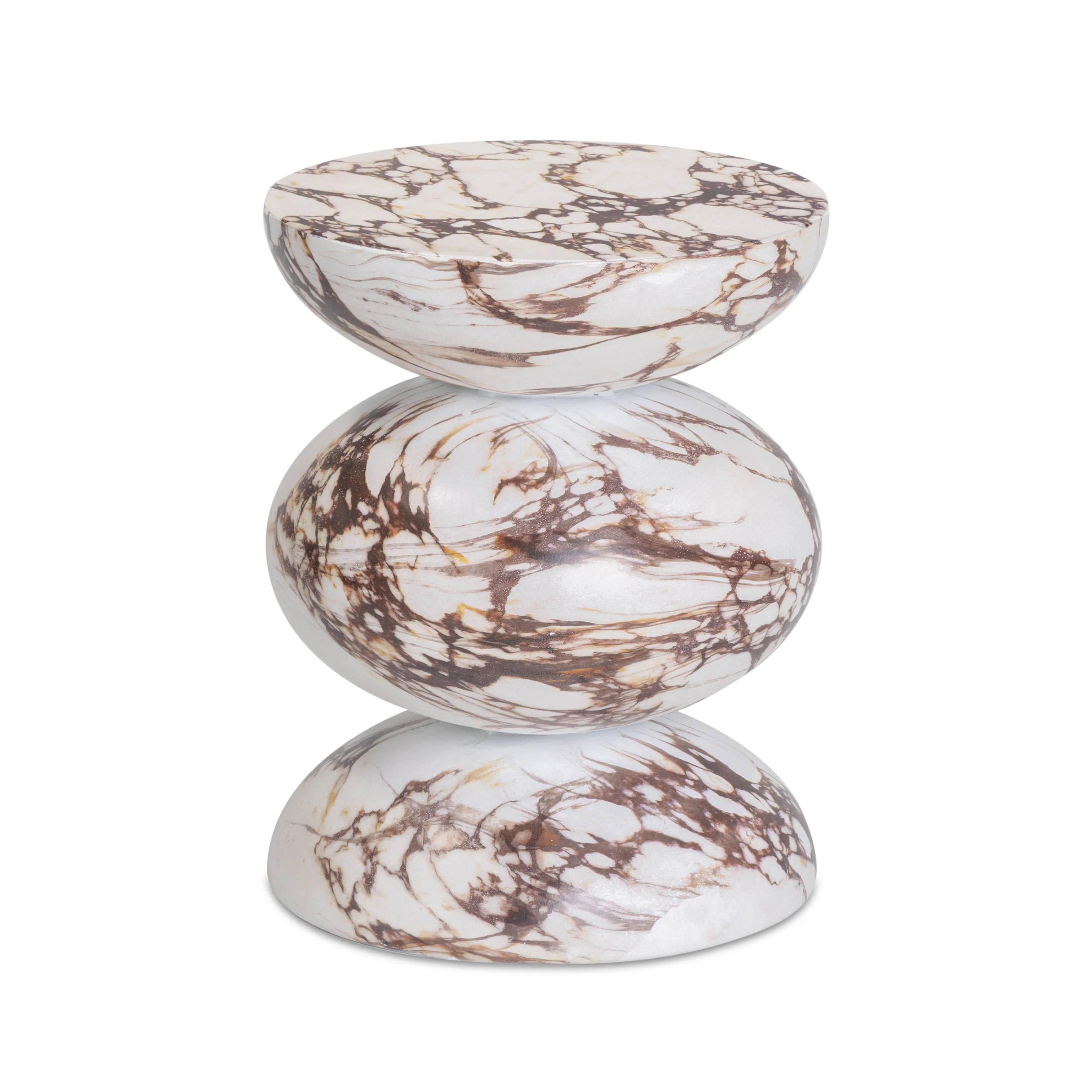 Pia Red Faux Marble Indoor/Outdoor Concrete Side Table - Image 2