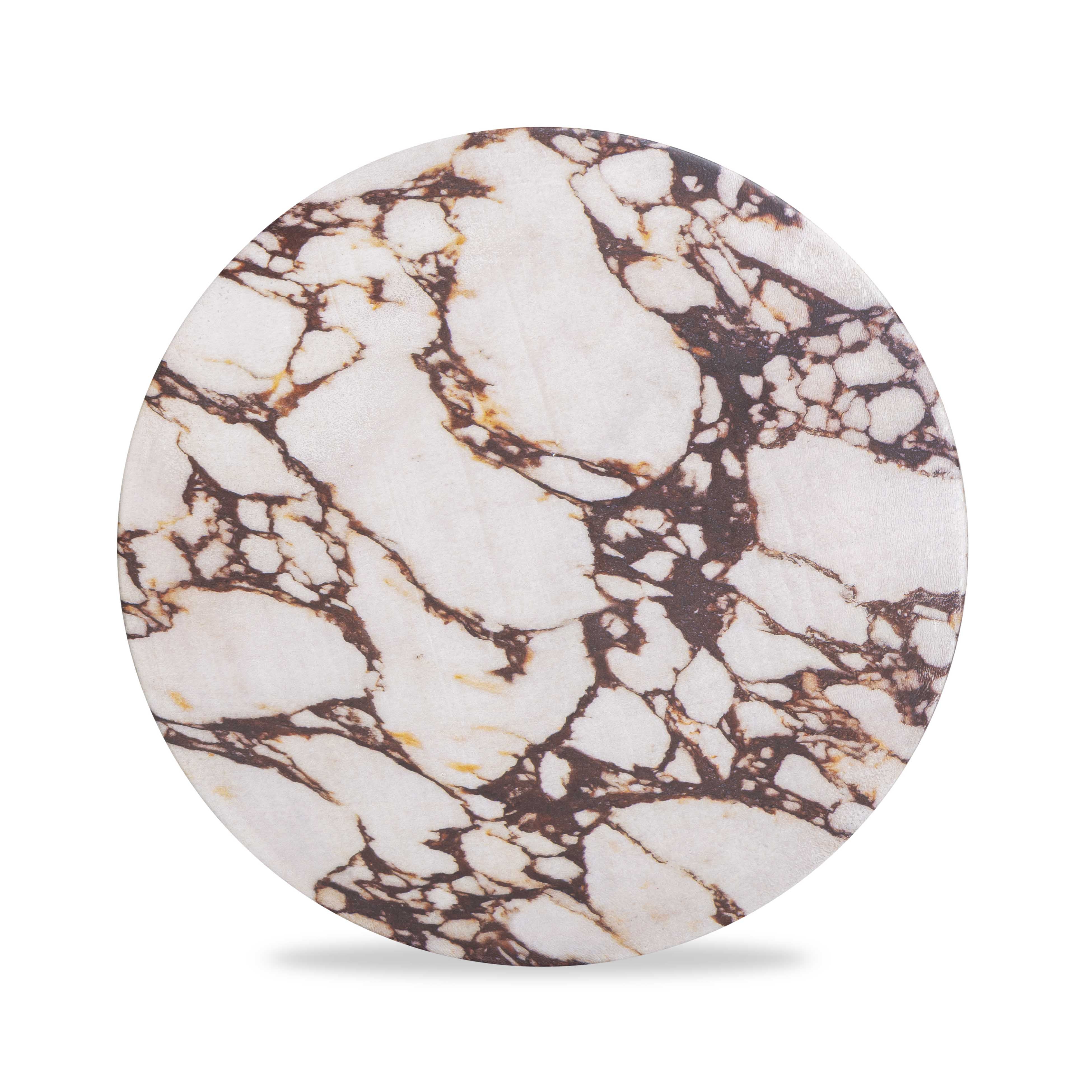Pia Red Faux Marble Indoor/Outdoor Concrete Side Table - Image 6