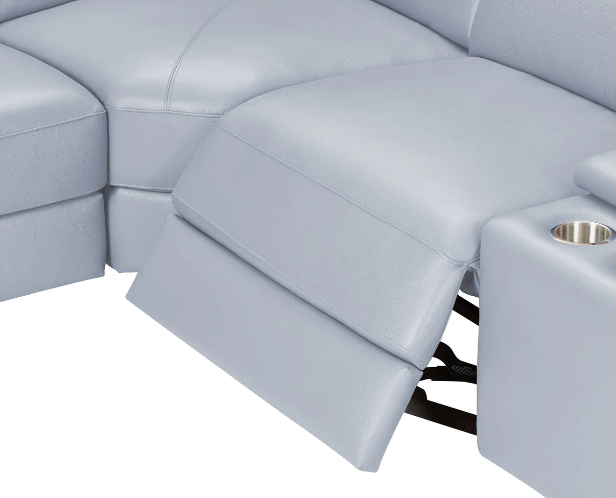 Picasso II Light Blue 6-Piece 2 Power Reclining Sectional - Image 3
