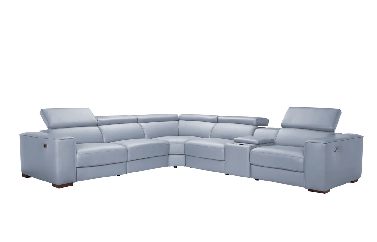 Picasso II Light Blue 7-Piece 3 Power Reclining Sectional - Image 5