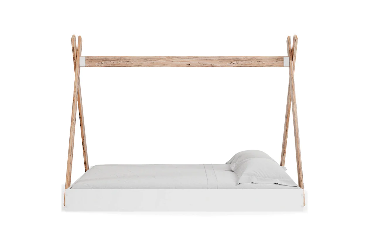 Piperton Two-tone Brown/White Full Tent Bed - Image 8