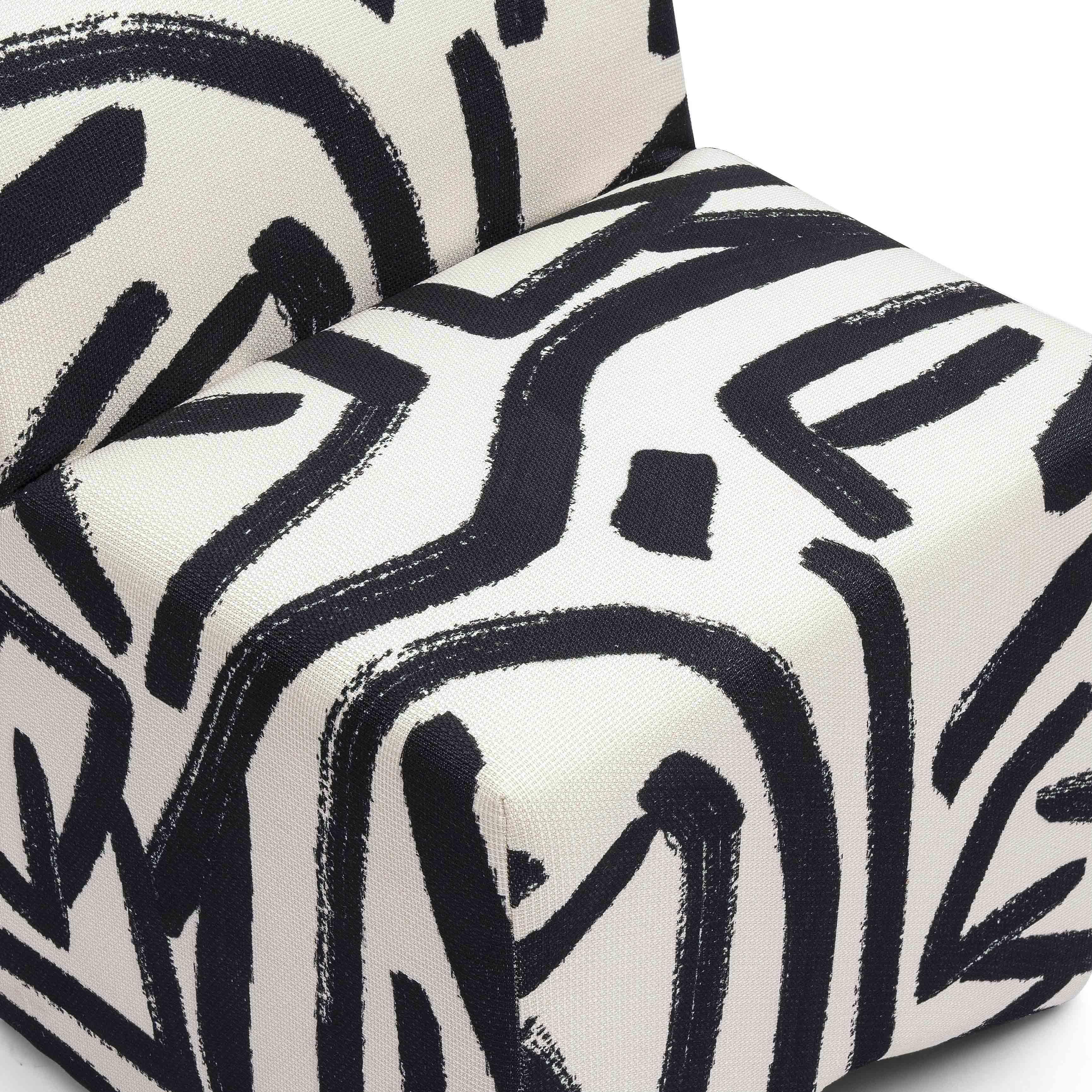 Pippa Black Brushstroke Print Stool - Image 5