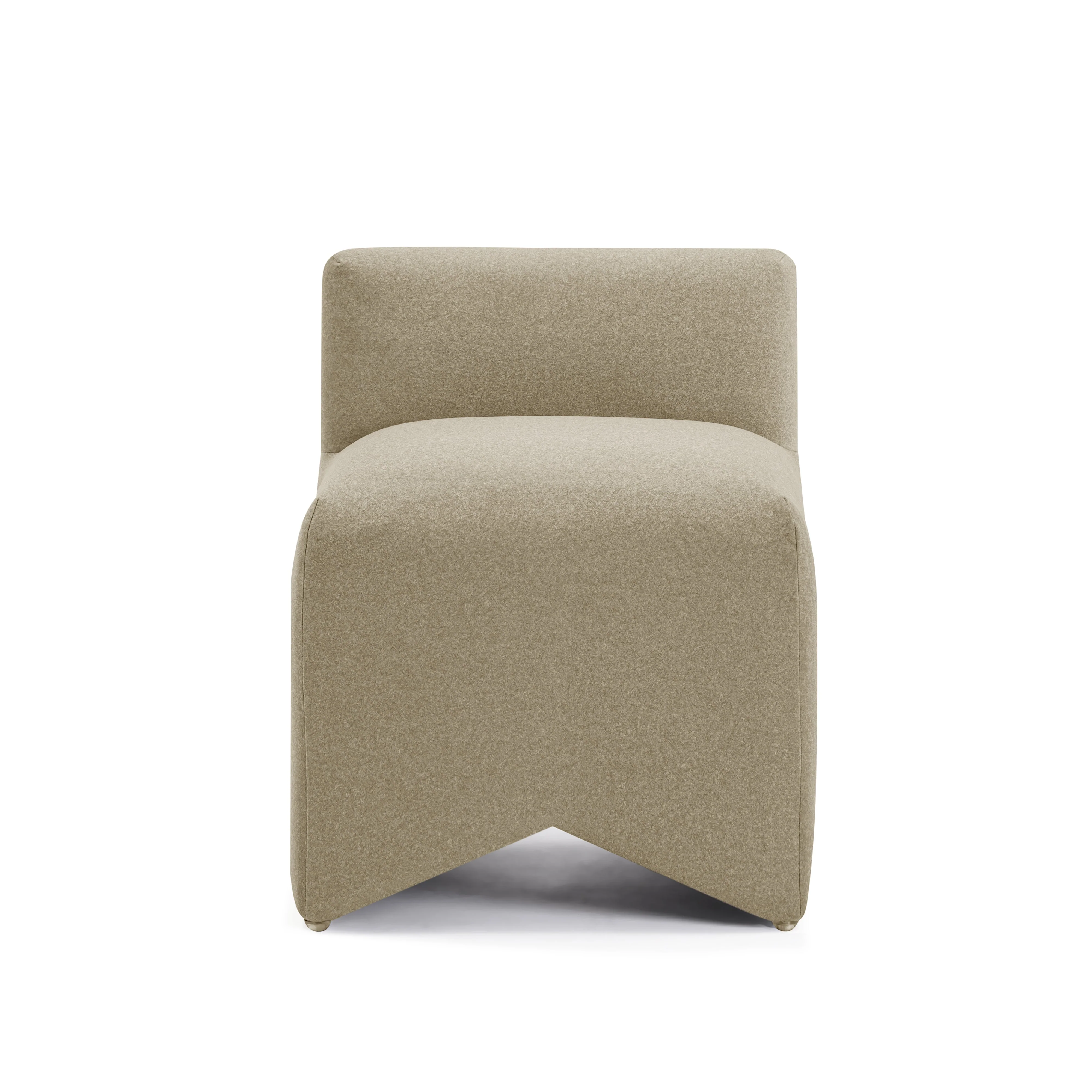 Pippa Taupe Vegan Mohair Accent Stool - Image 2