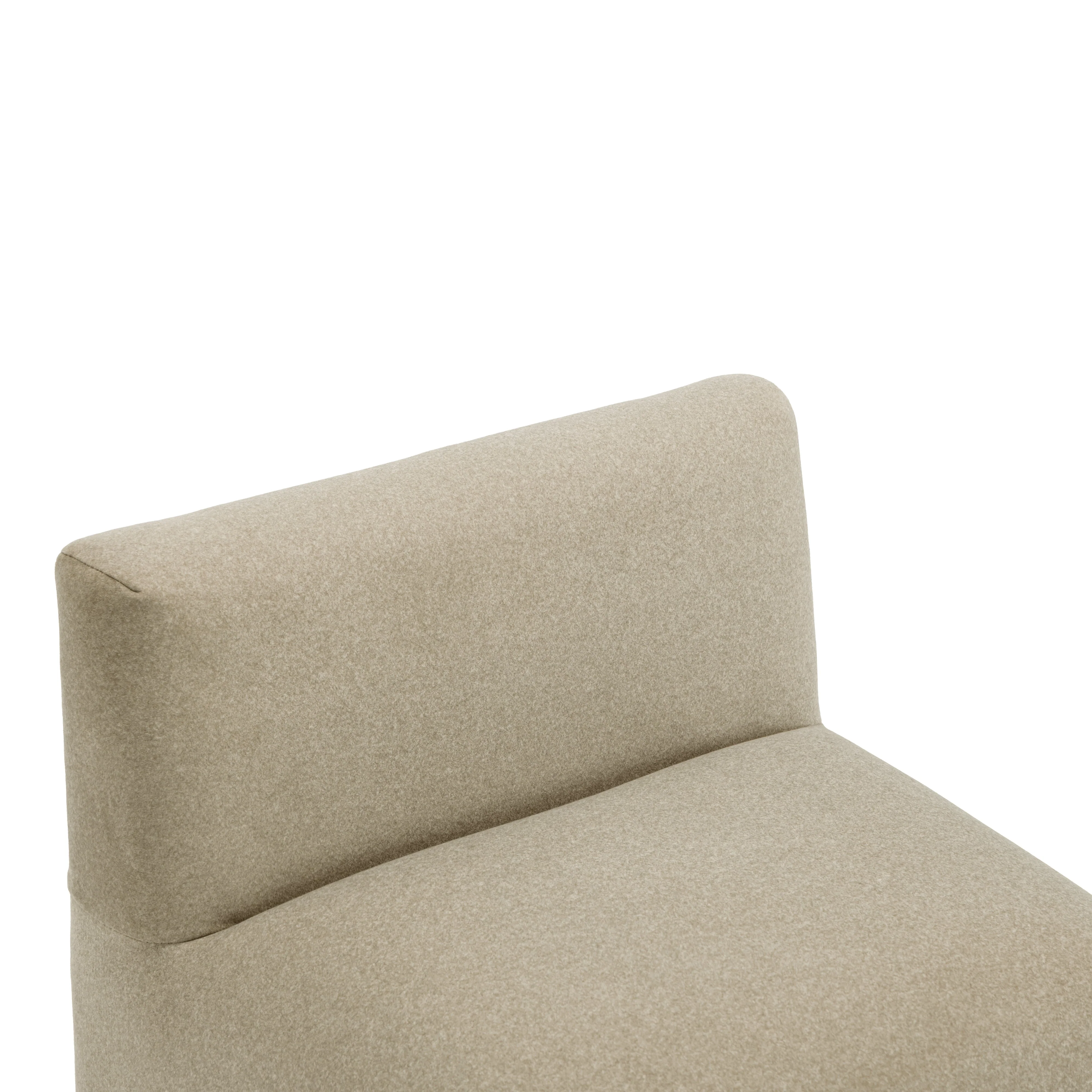 Pippa Taupe Vegan Mohair Accent Stool - Image 4