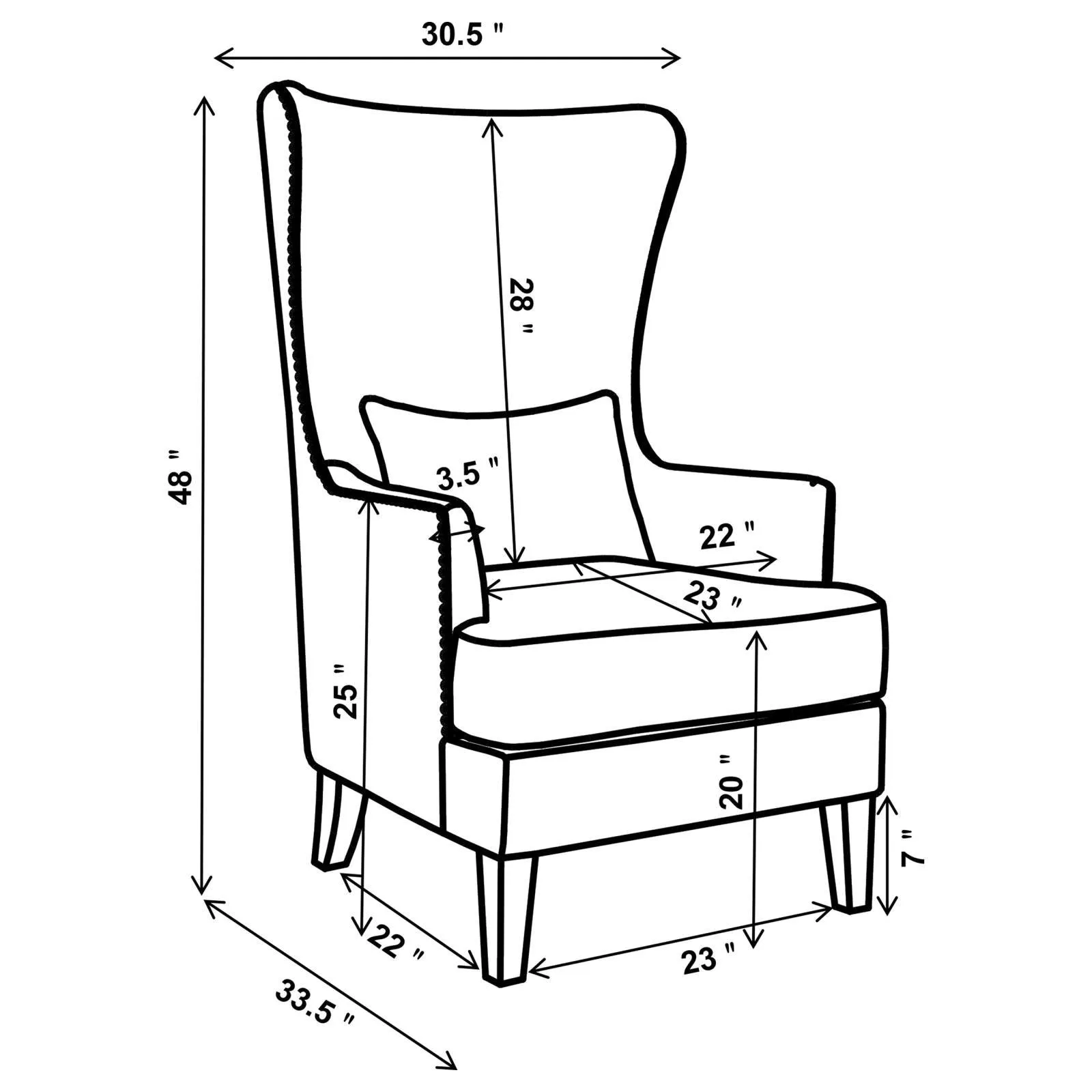 Pippin Latte Upholstered Wingback Accent Chair - Image 12