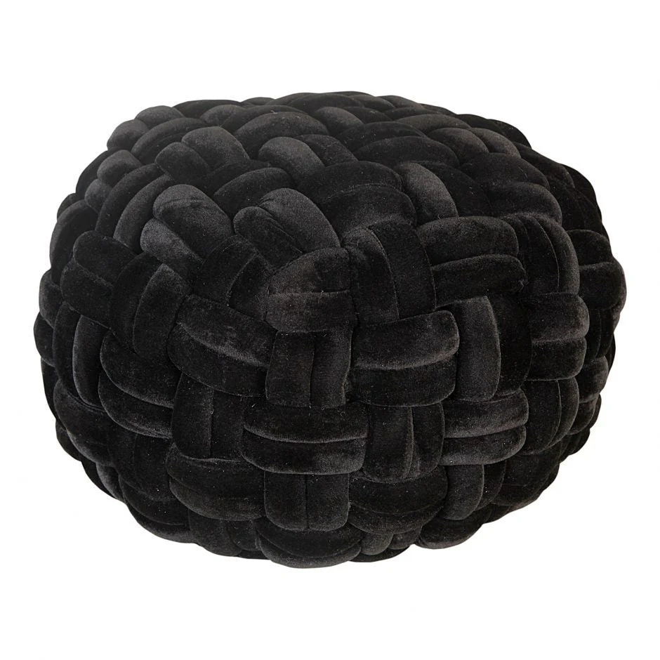Pj Velvet Pouf Black
