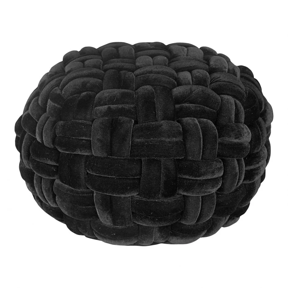Pj Velvet Pouf Black - Image 2