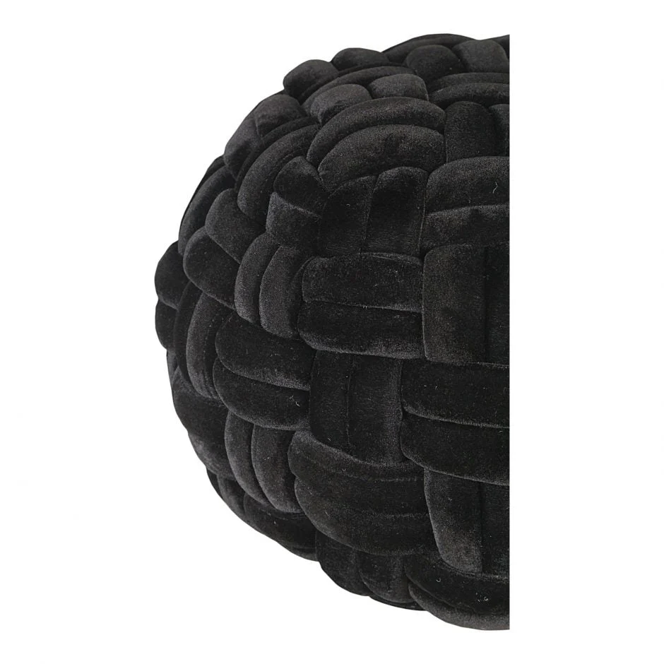 Pj Velvet Pouf Black - Image 3