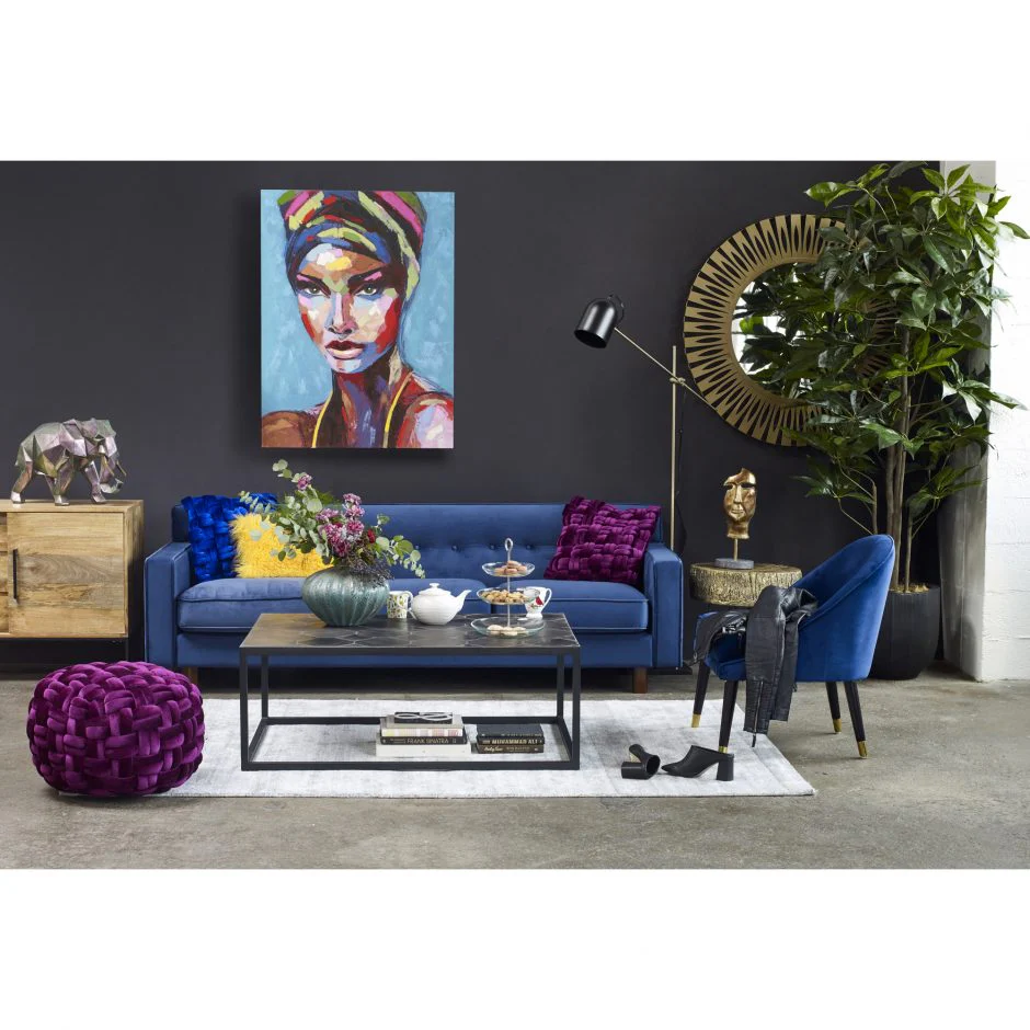 Pj Velvet Pouf Black - Image 4