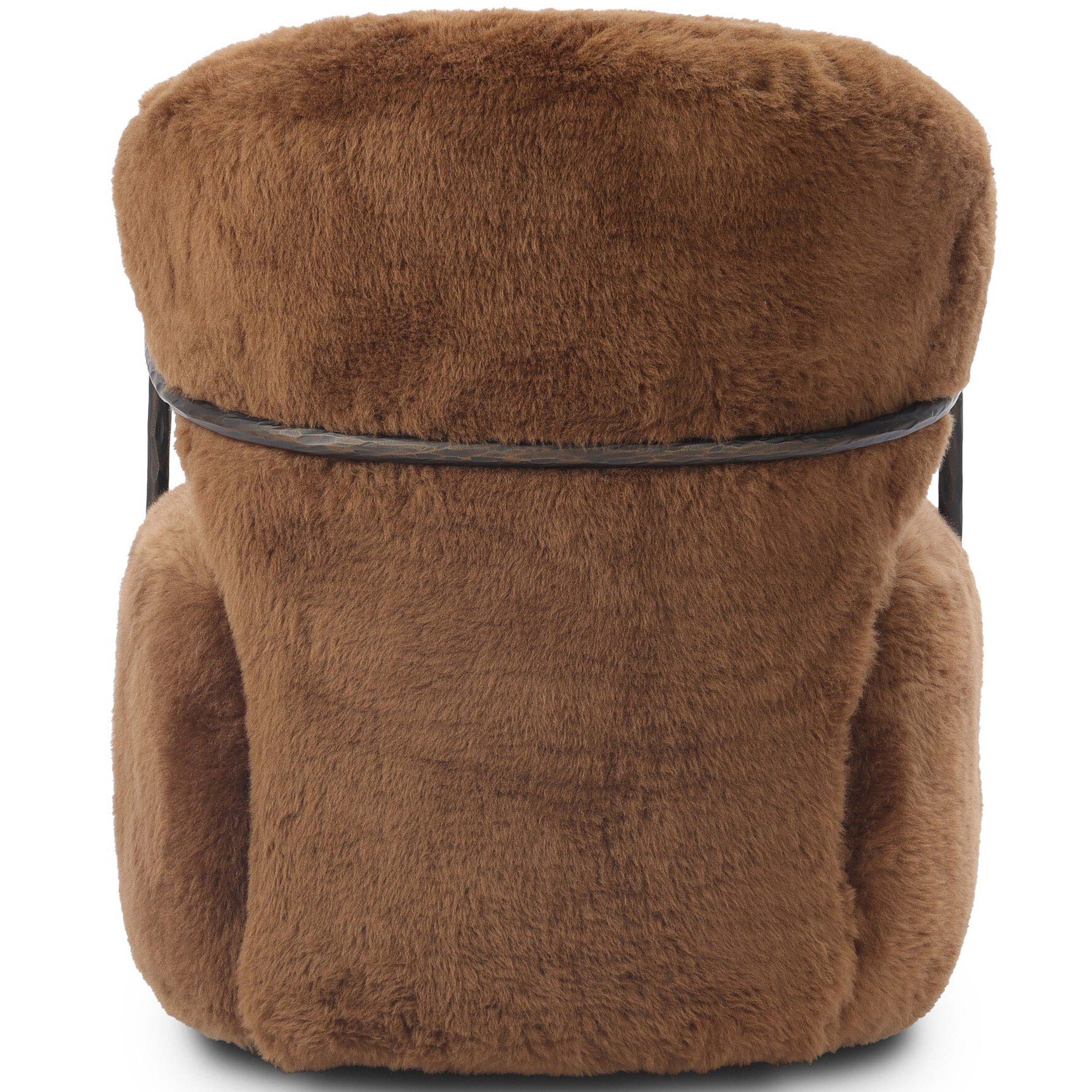 Plath Swivel Chair, Ochre Shearling by Four Hands - Image 4