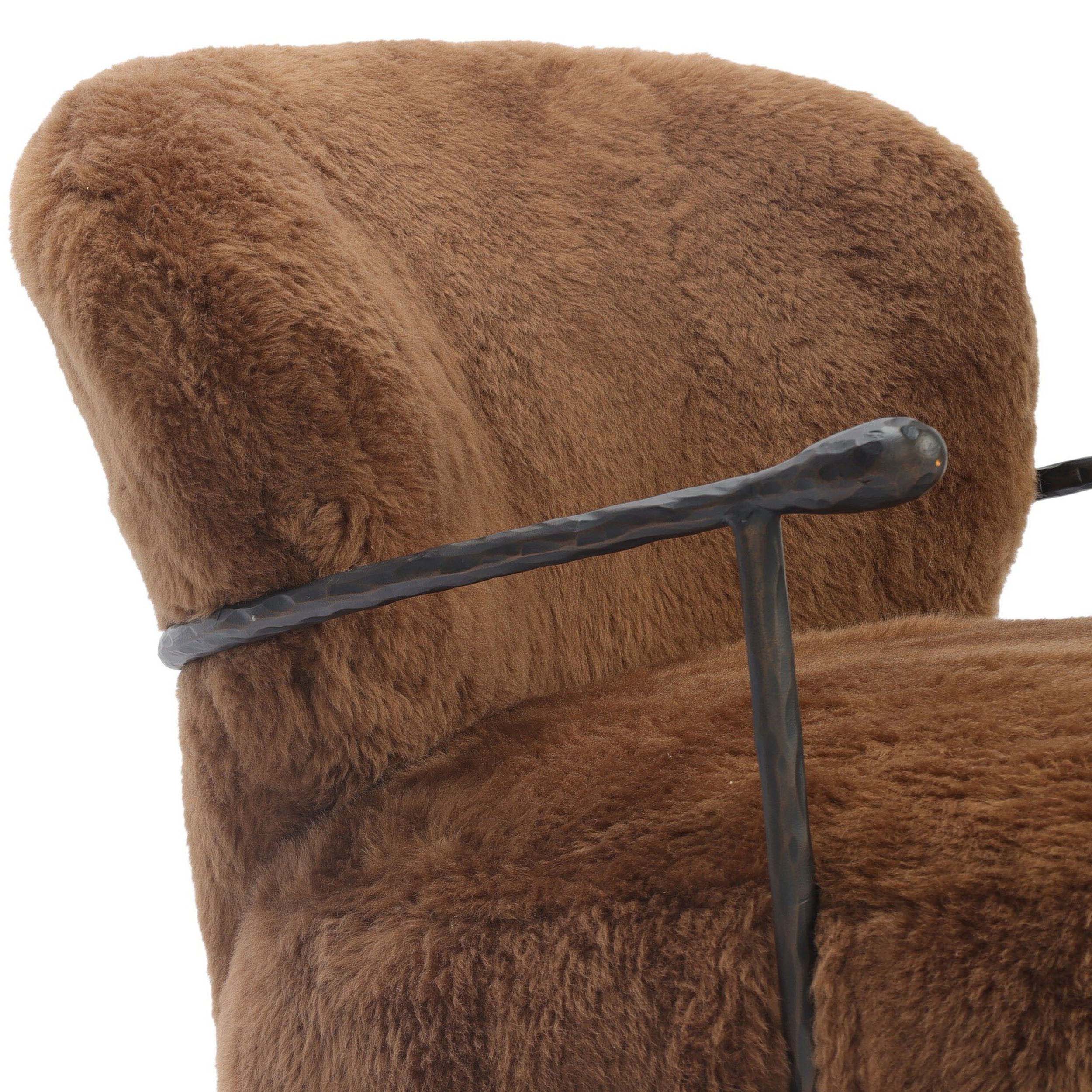 Plath Swivel Chair, Ochre Shearling by Four Hands - Image 5