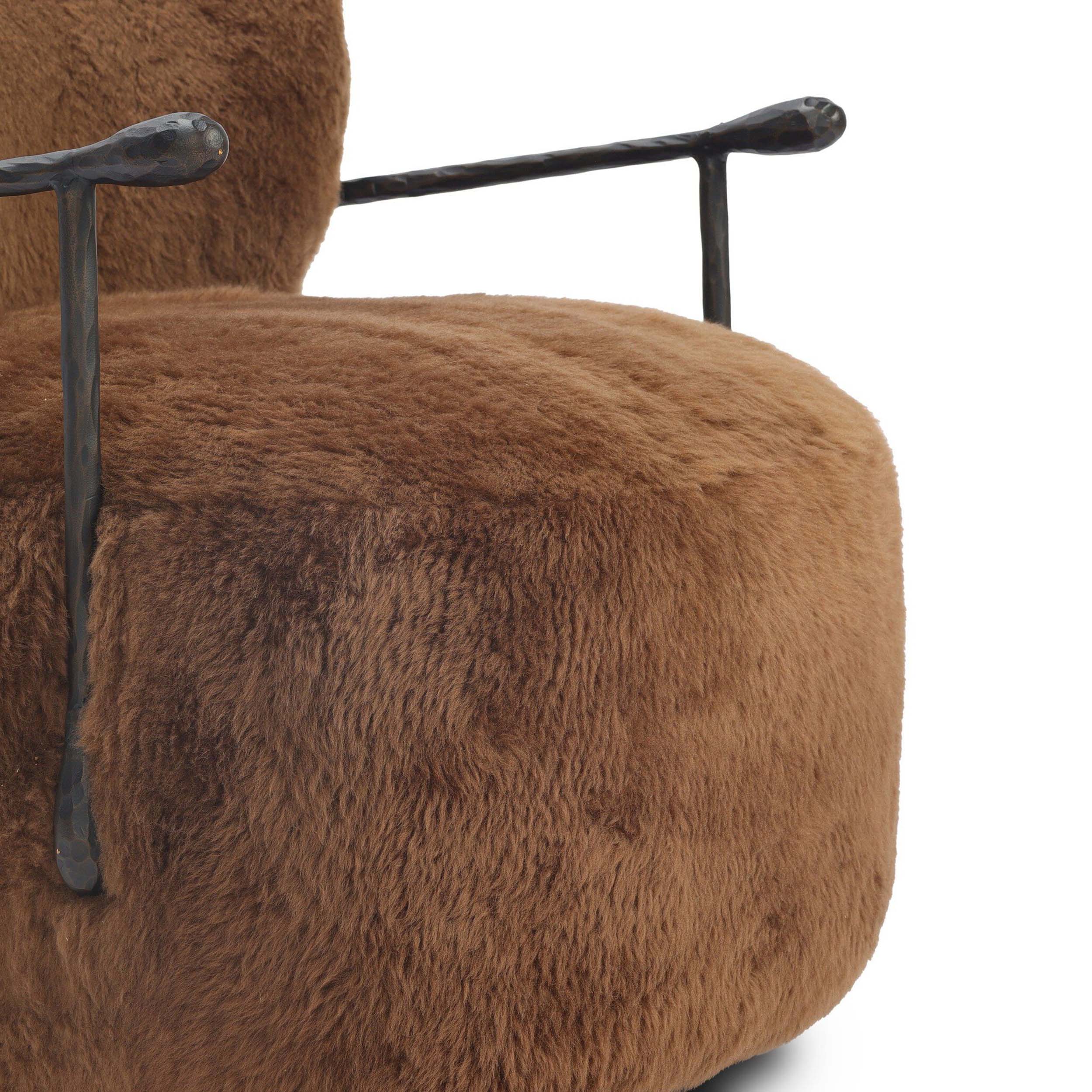 Plath Swivel Chair, Ochre Shearling by Four Hands - Image 7