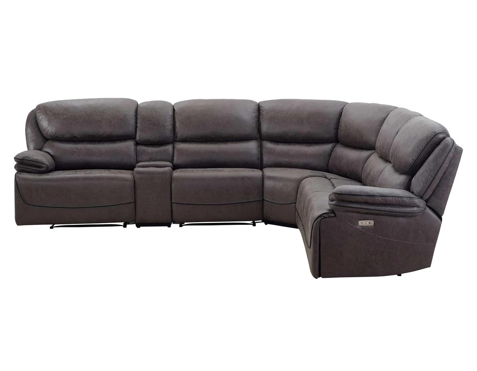 Plaza Smoked Gray 6-Piece Power Reclining Sectional - Image 8