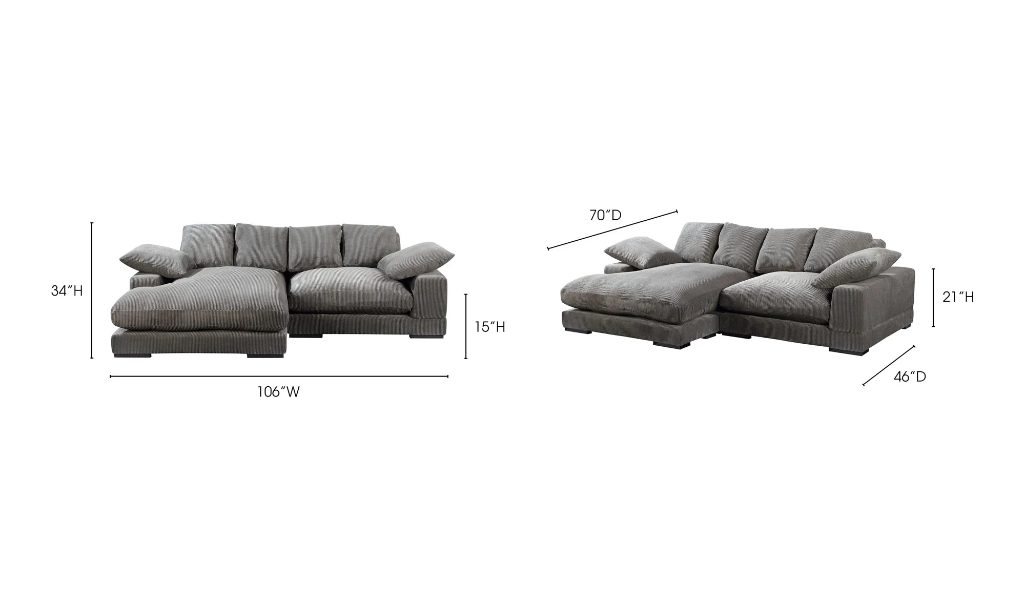 Plunge Sectional Dark Grey - Image 8