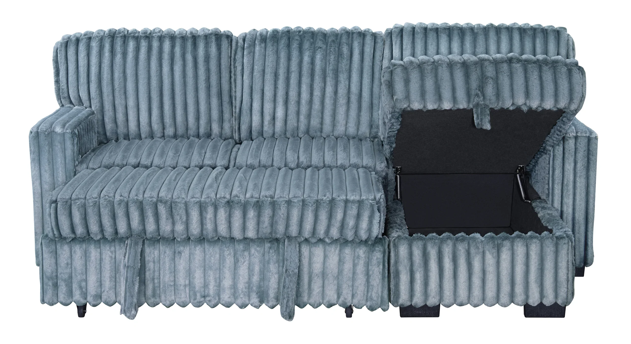 Poland Charcoal Reversible Sectional With Pull-Out Bed - Image 3