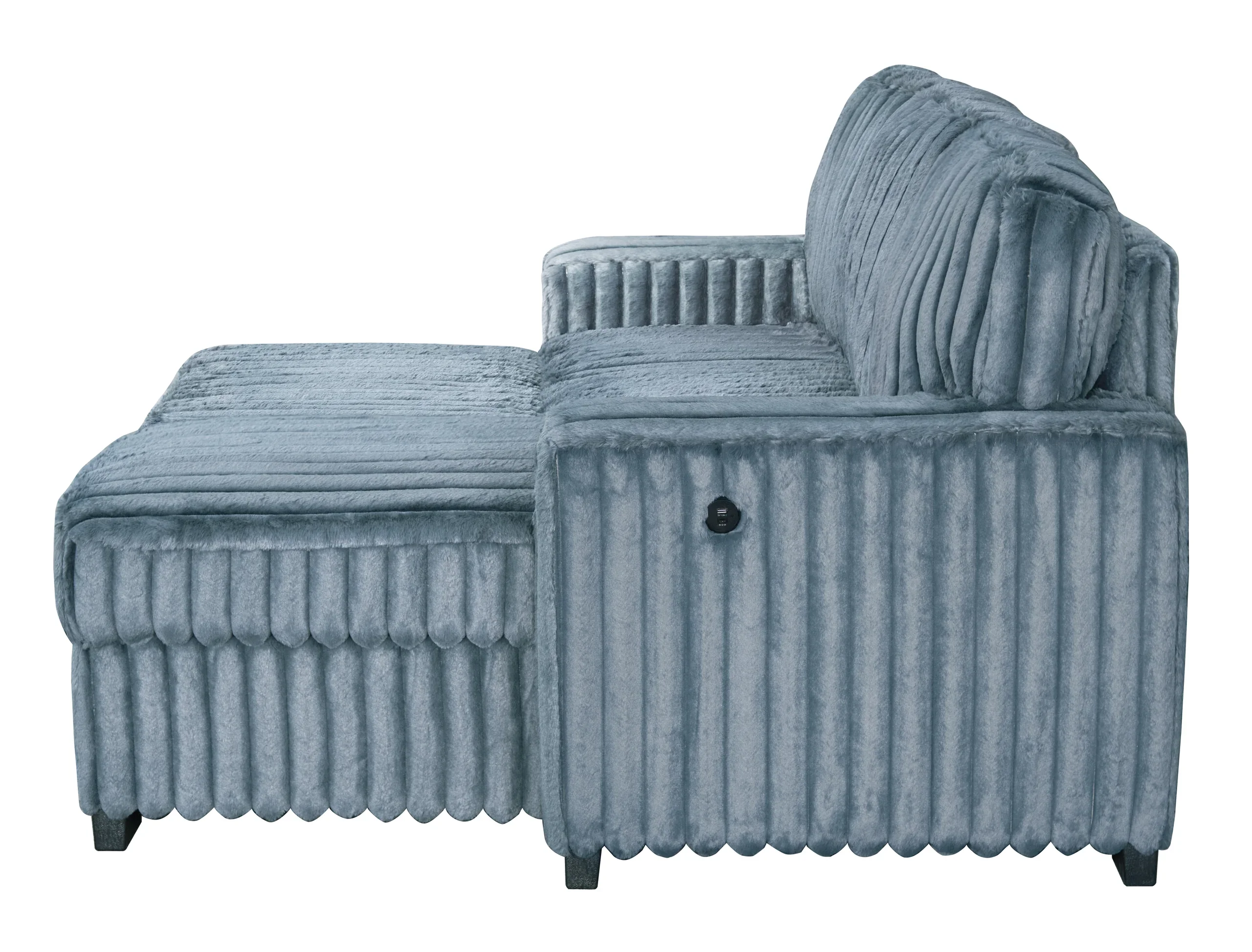 Poland Charcoal Reversible Sectional With Pull-Out Bed - Image 6