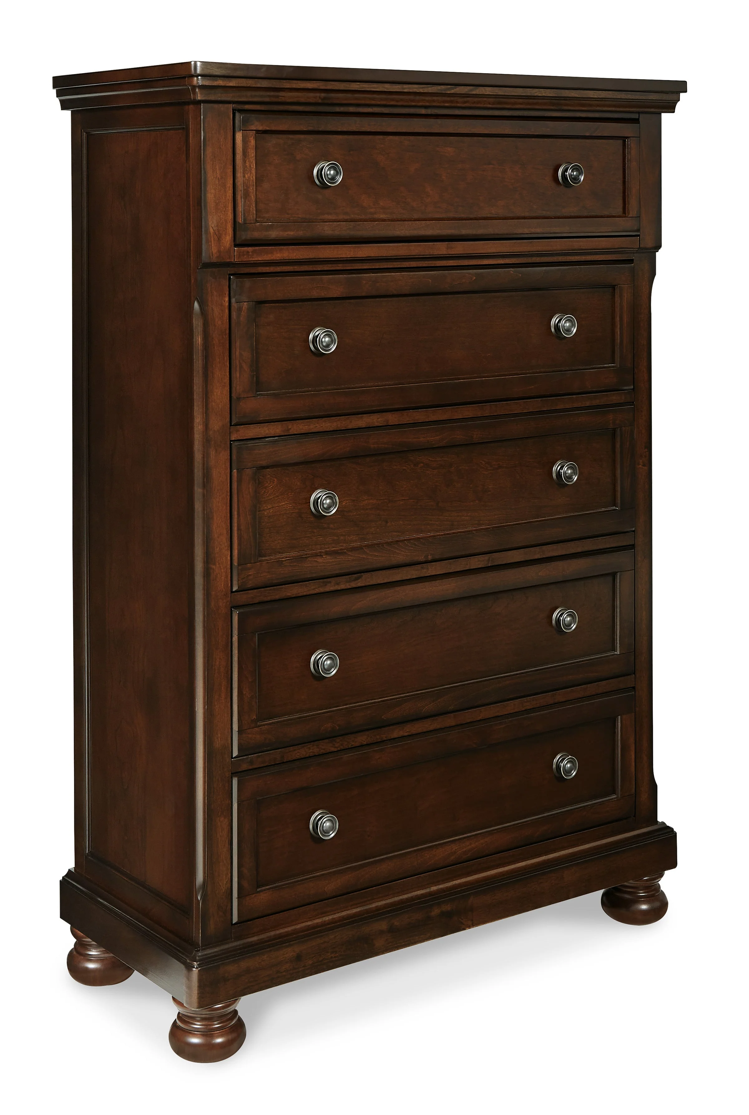 Porter Rustic Brown Sleigh Storage Platform Bedroom Set with 2 Footboard Drawers - Image 11