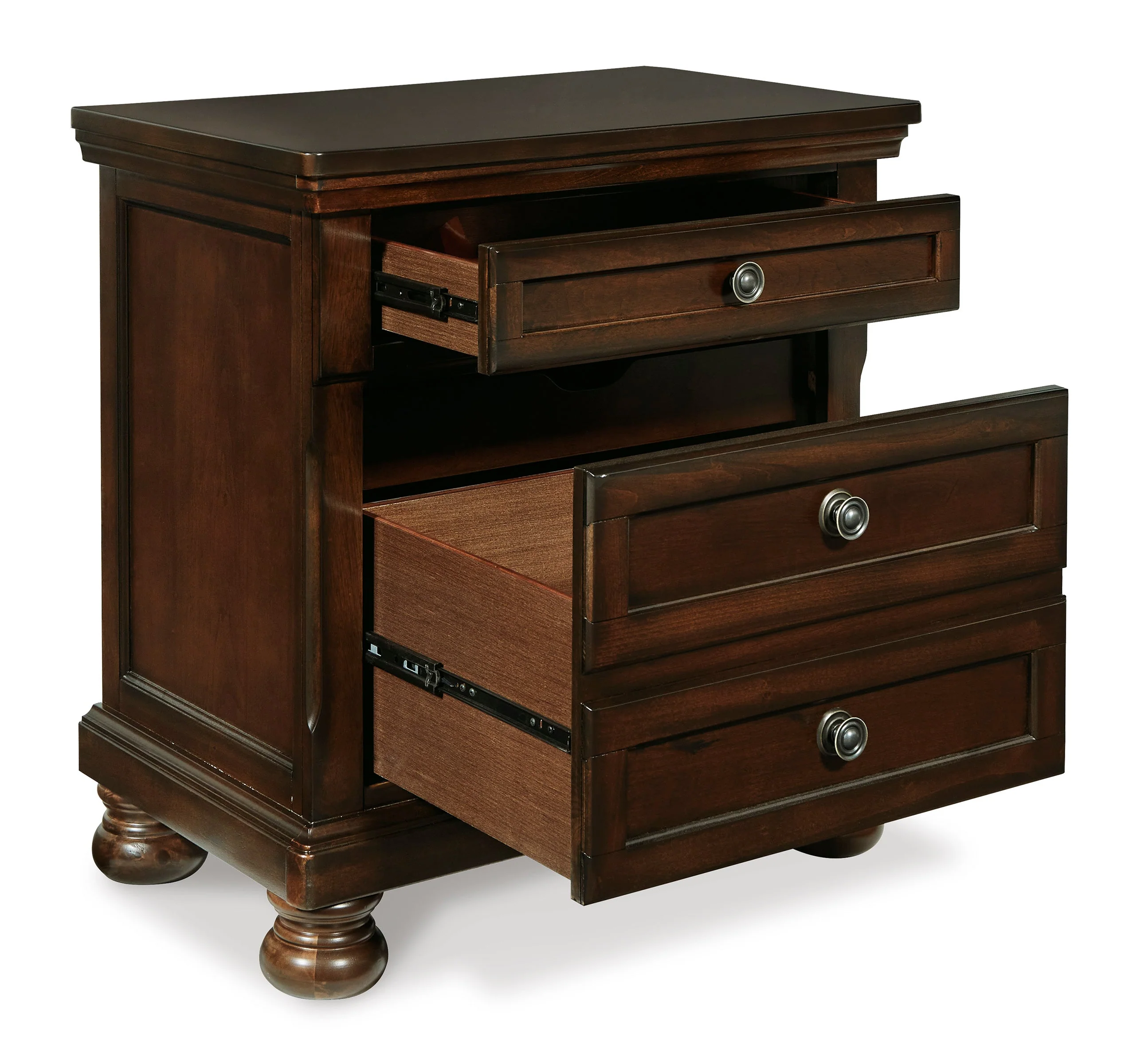 Porter Rustic Brown Sleigh Storage Platform Bedroom Set with 2 Footboard Drawers - Image 19