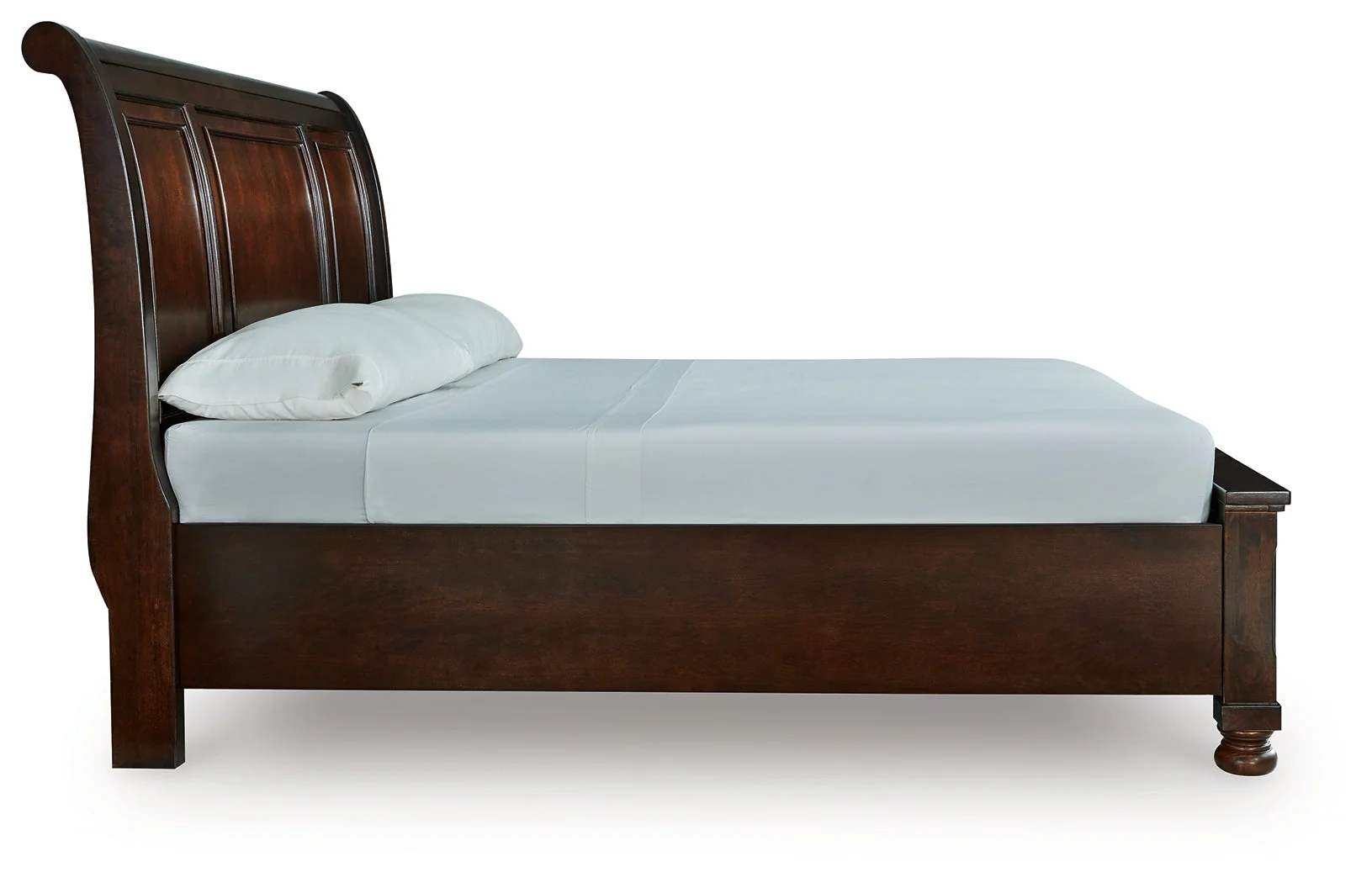 Porter Rustic Brown Sleigh Storage Platform Bedroom Set with 2 Footboard Drawers - Image 6