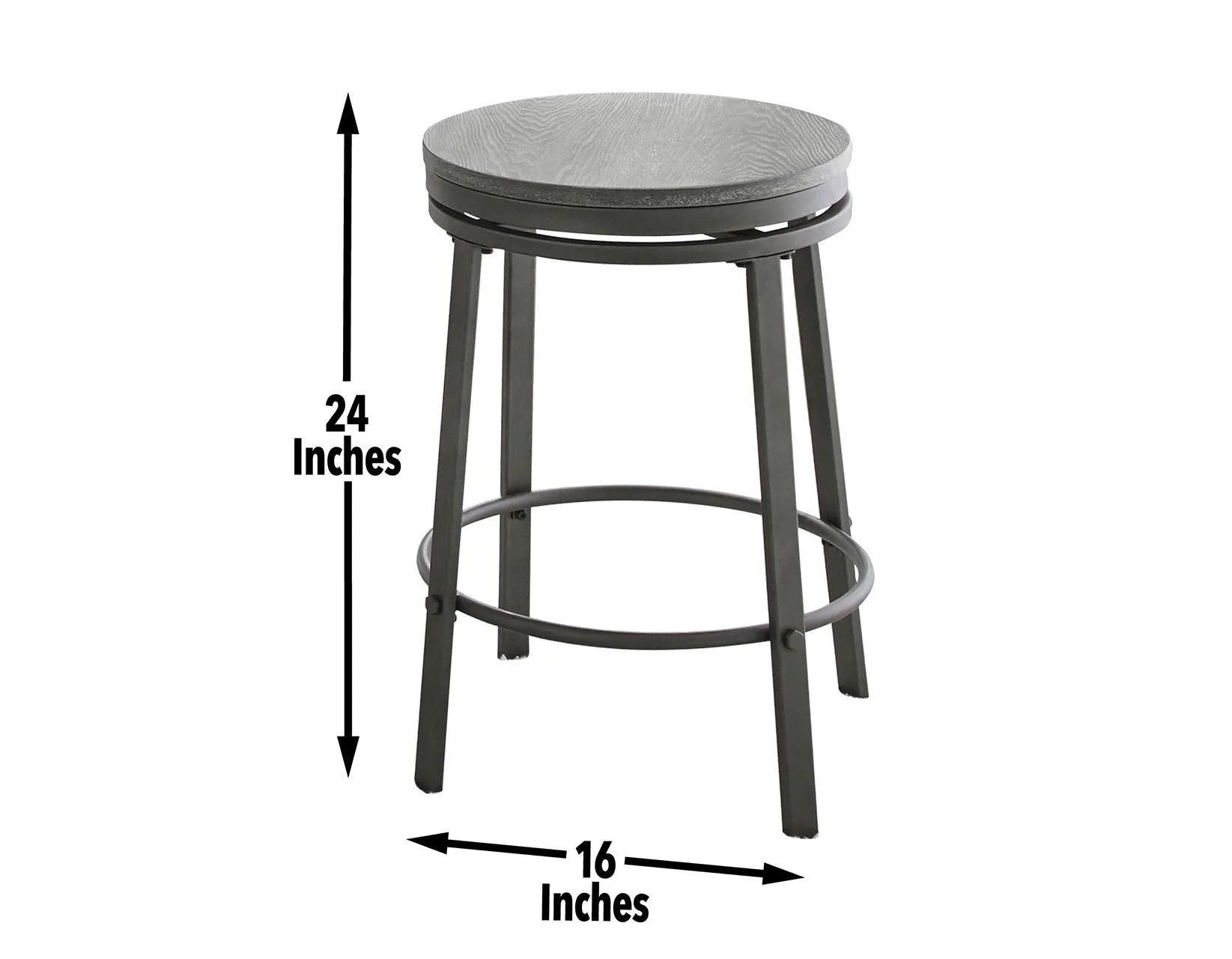 Portland 24″ Backless Counter Stool, Swivel, Set of 2 - Image 5