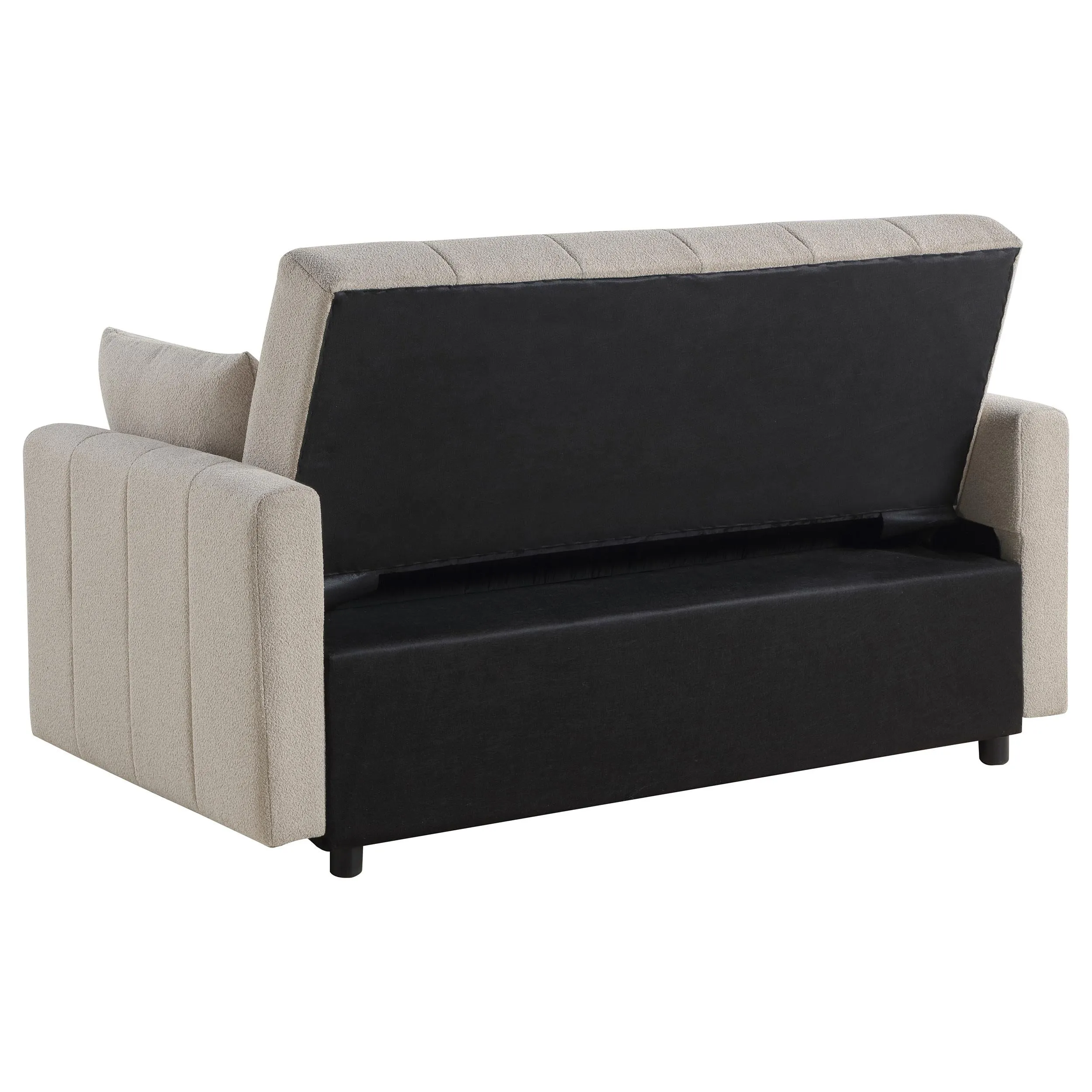 Portland Boucle Upholstered Sleeper Sofa Bed Latte - Image 10