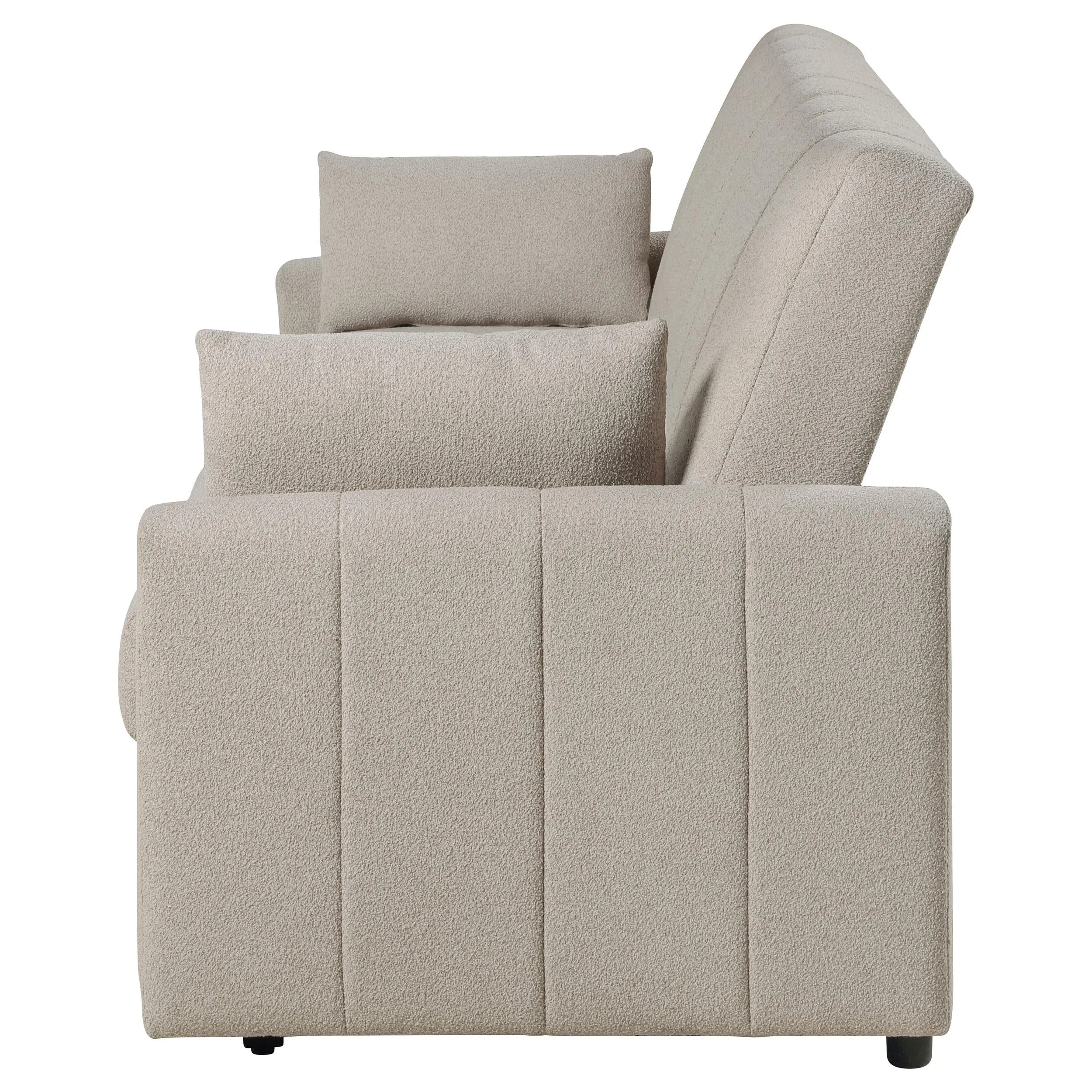Portland Boucle Upholstered Sleeper Sofa Bed Latte - Image 9