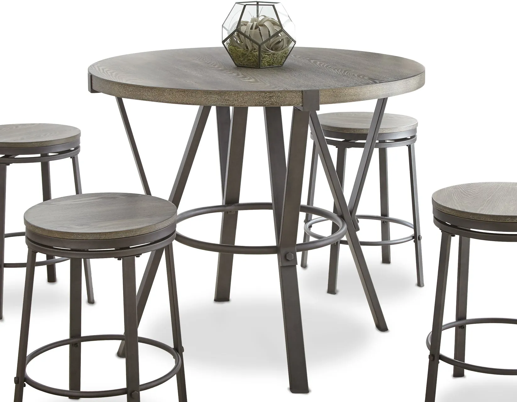 Portland Gray Round Counter Height Dining Set - Image 5