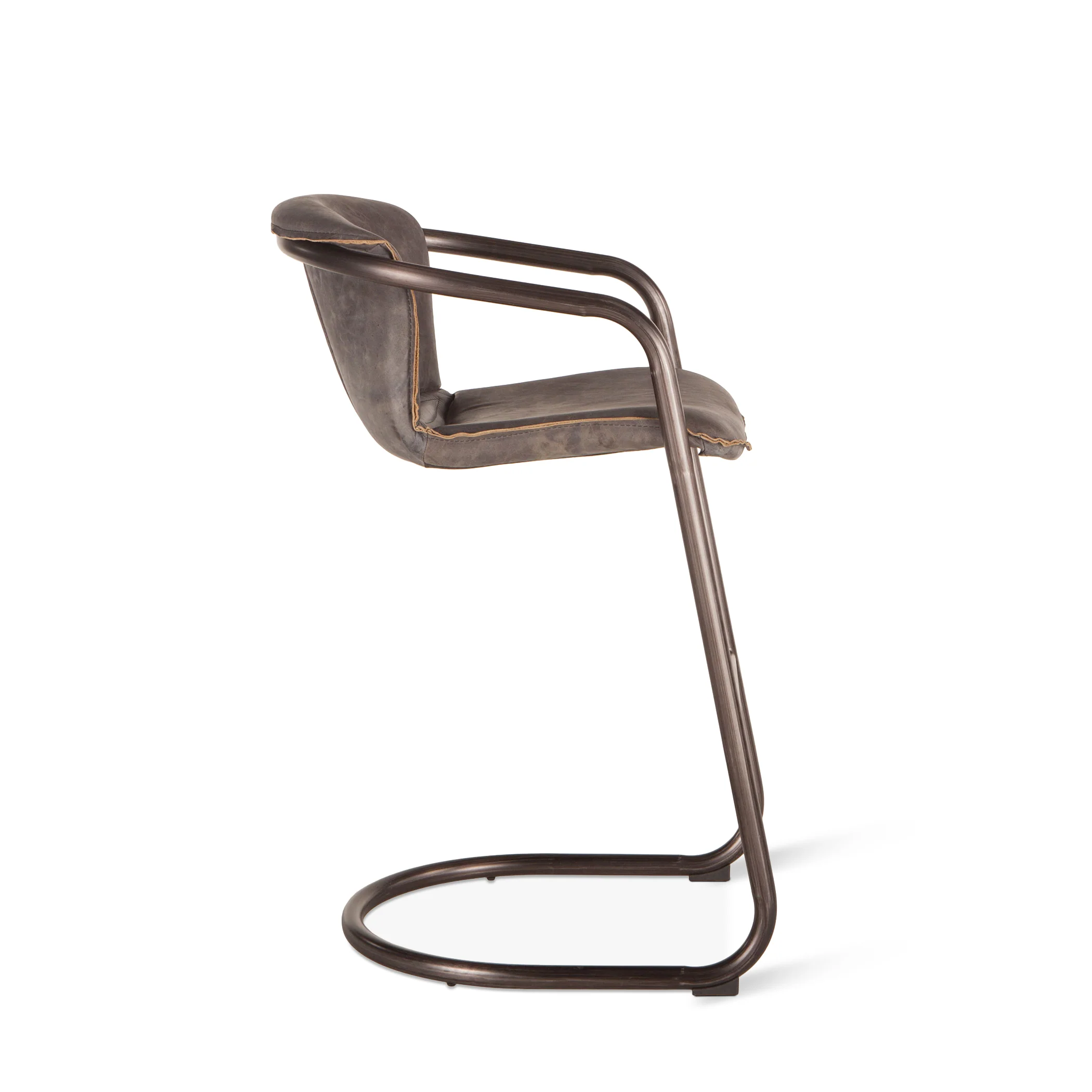 Portofino 22" Bar Chair in Antique Ebony Leather - Image 4
