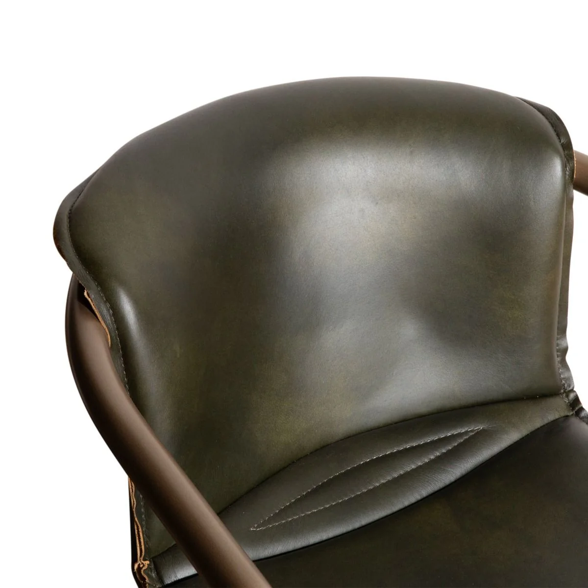 Portofino 22" Dining Chair in Emerald Green Leather, Set of 2 - Image 5