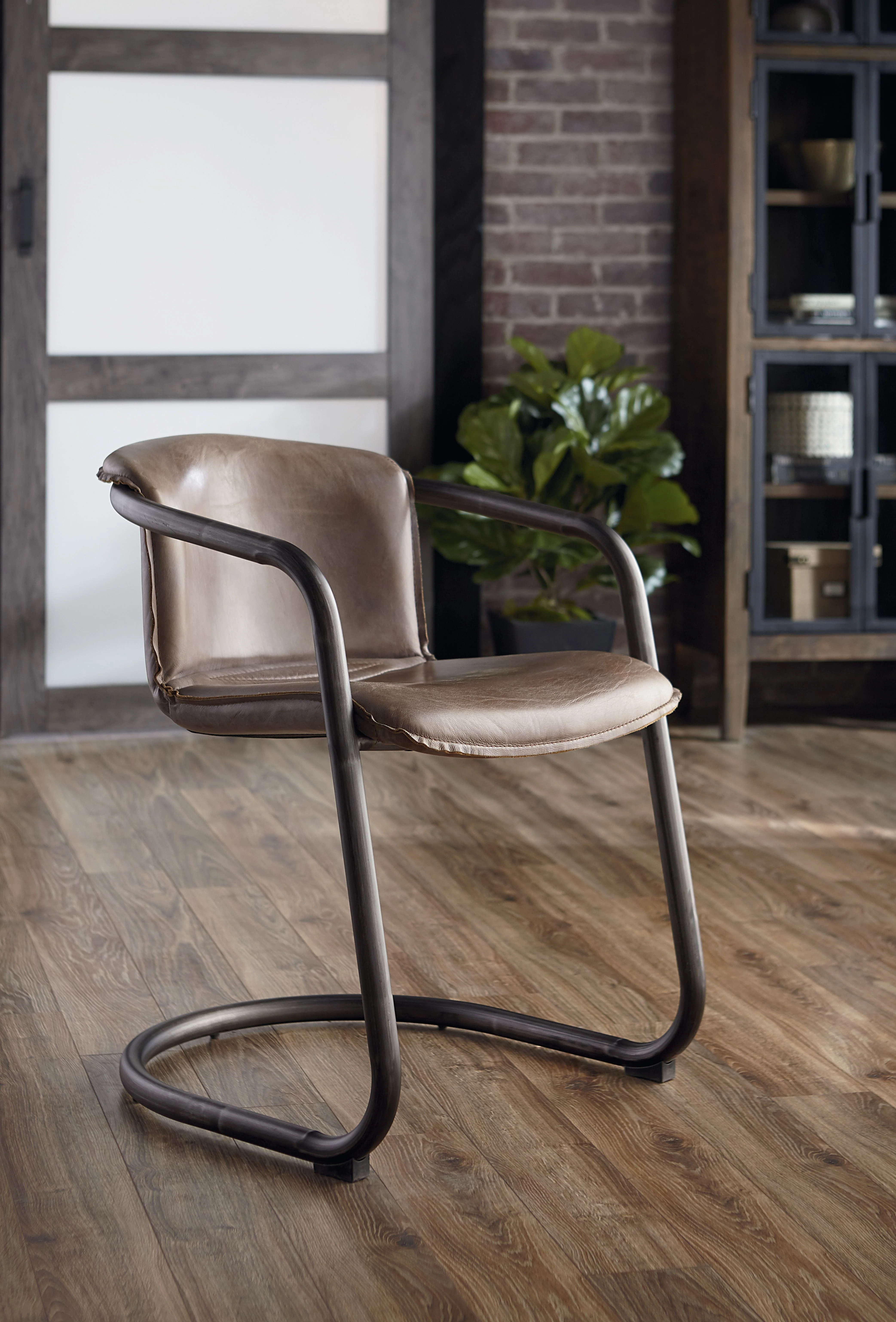 Portofino 22" Dining Chair in Jet Brown Leather, Set of 2 - Image 7
