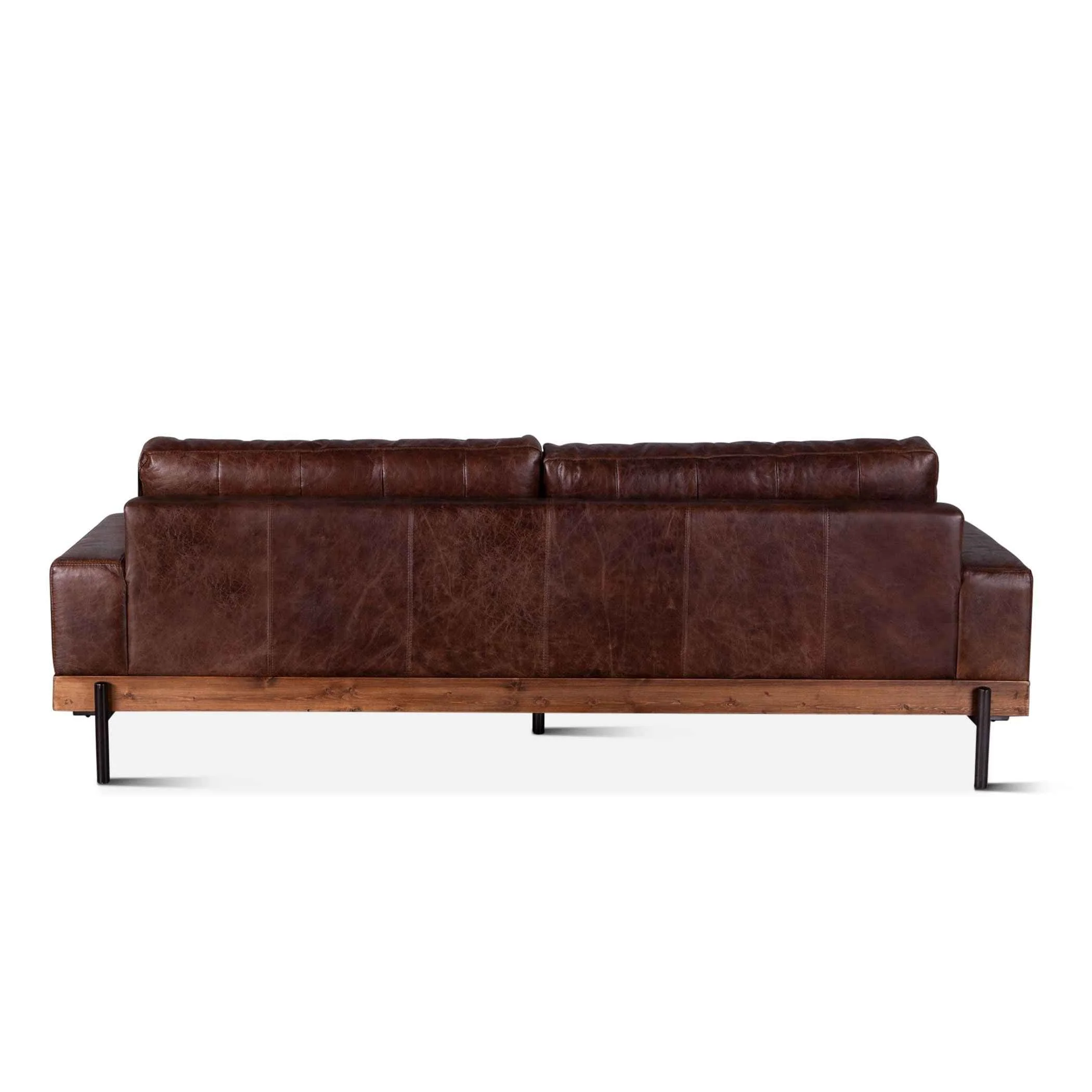 Portofino Industrial 94" Sofa in Geisha Brown Leather - Image 5