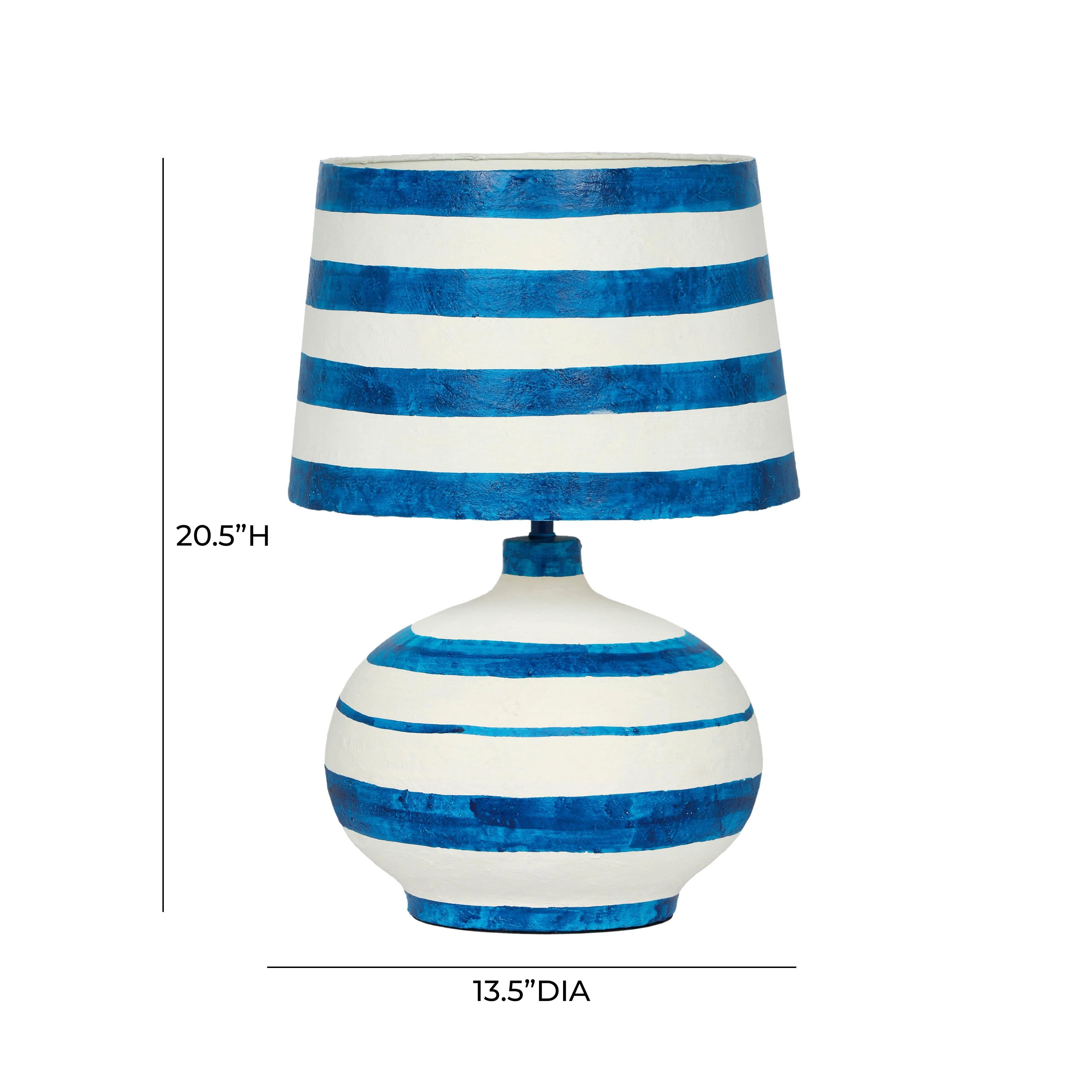 Positano Striped Papier Mache Table Lamp - Image 13