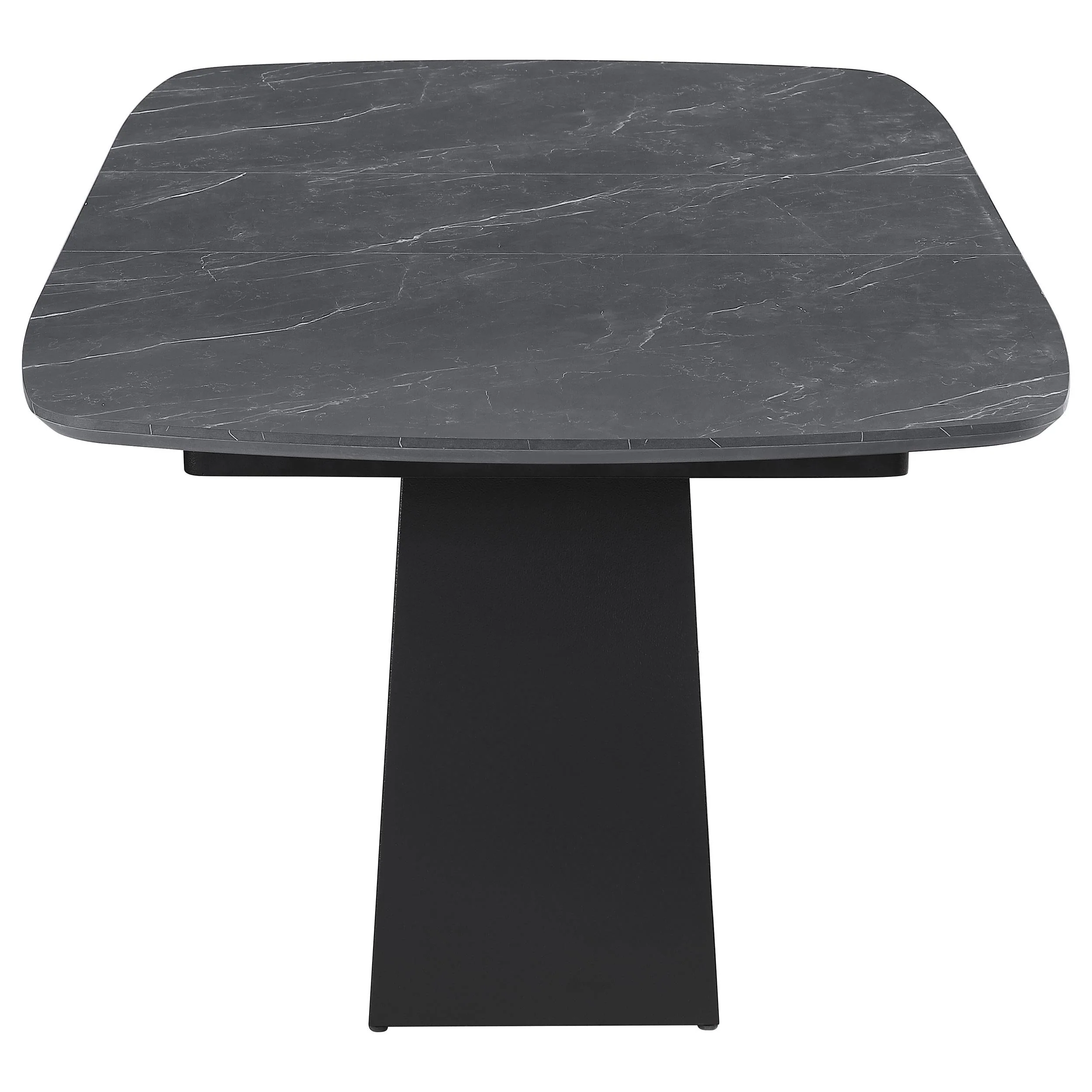 Potero Black Faux Marble Extendable Dining Table - Image 6