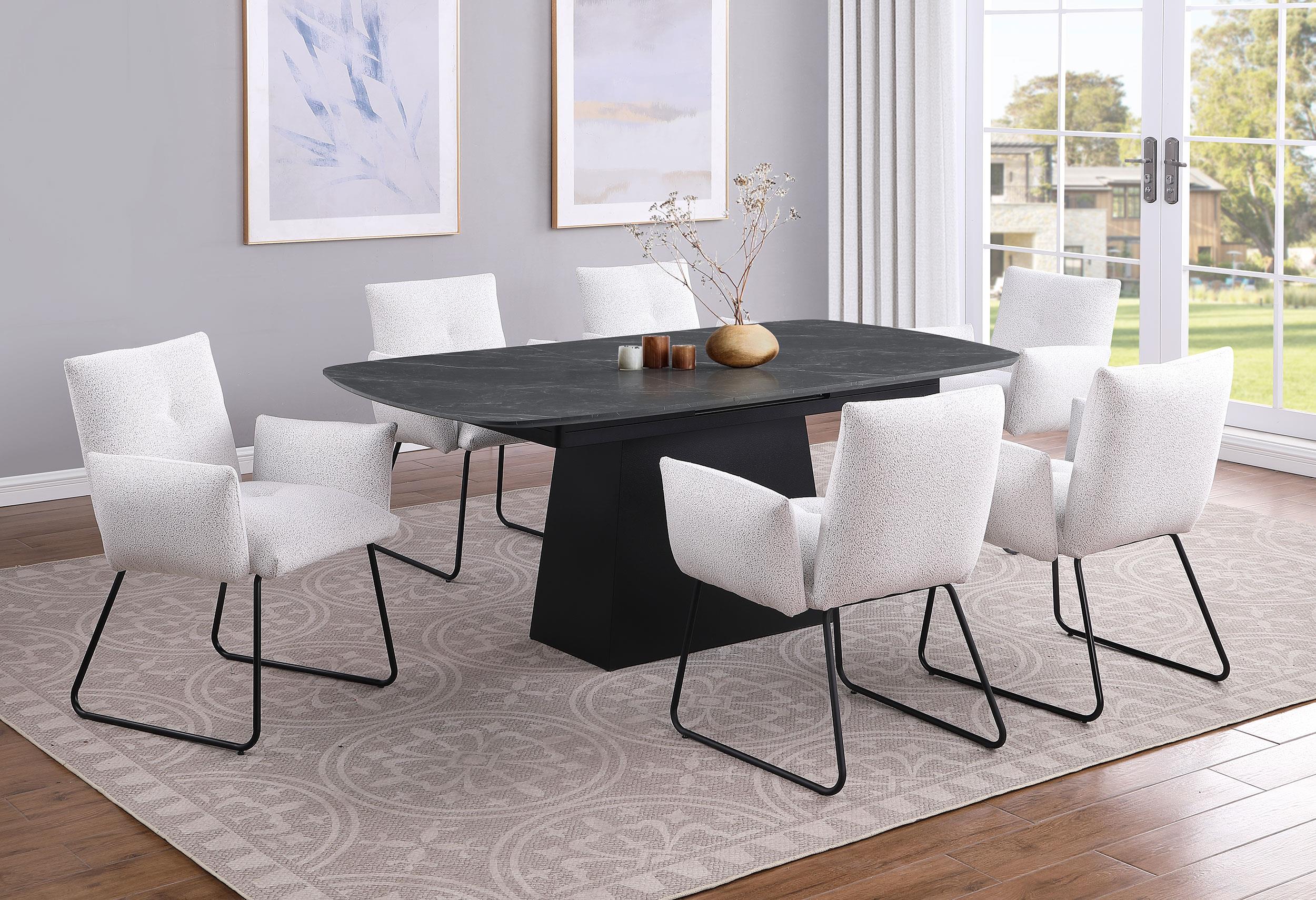 Potero Black Faux Marble Extendable Dining Table - Image 8