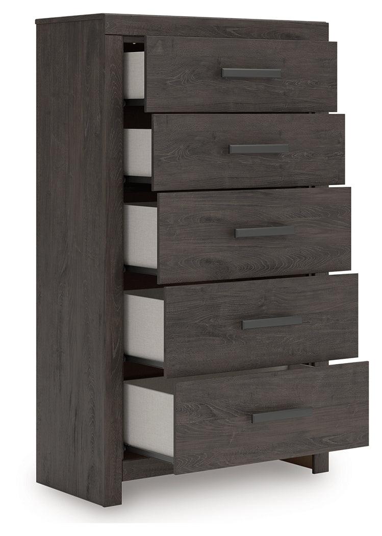 Prendonea Charcoal Chest of Drawers - Image 3