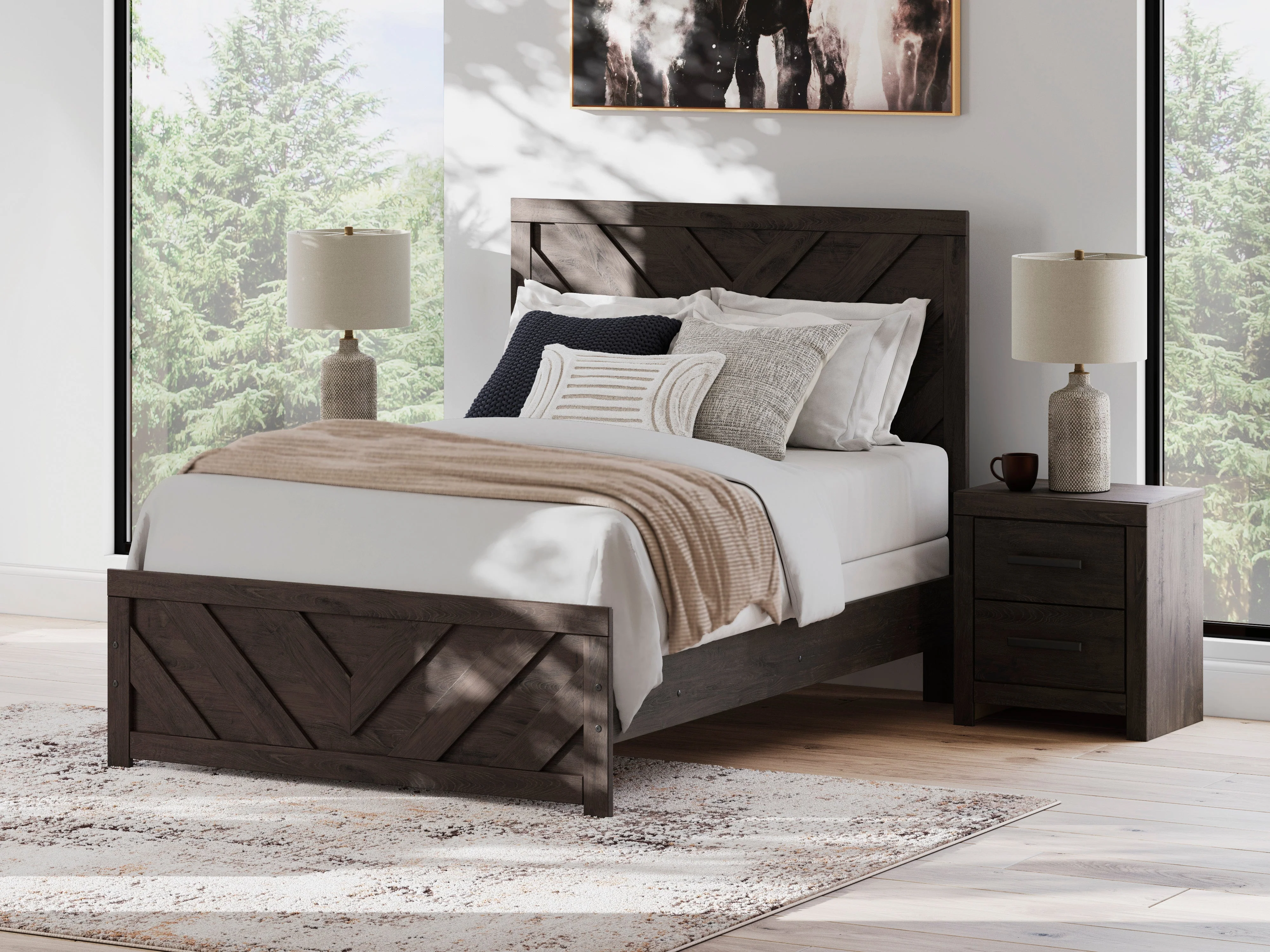 Prendonea Charcoal Full Panel Bed - Image 7
