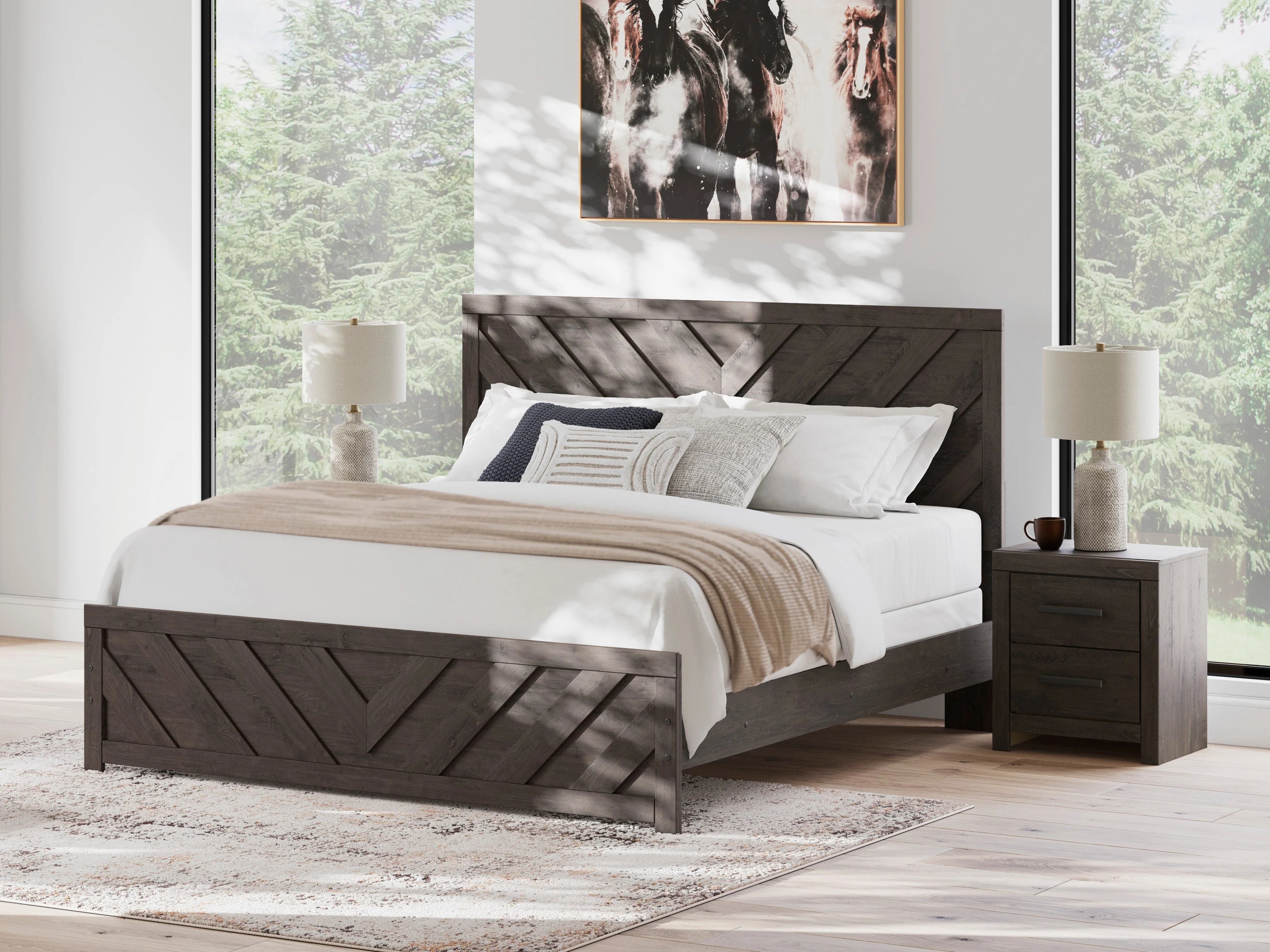 Prendonea Charcoal King Panel Bed - Image 7