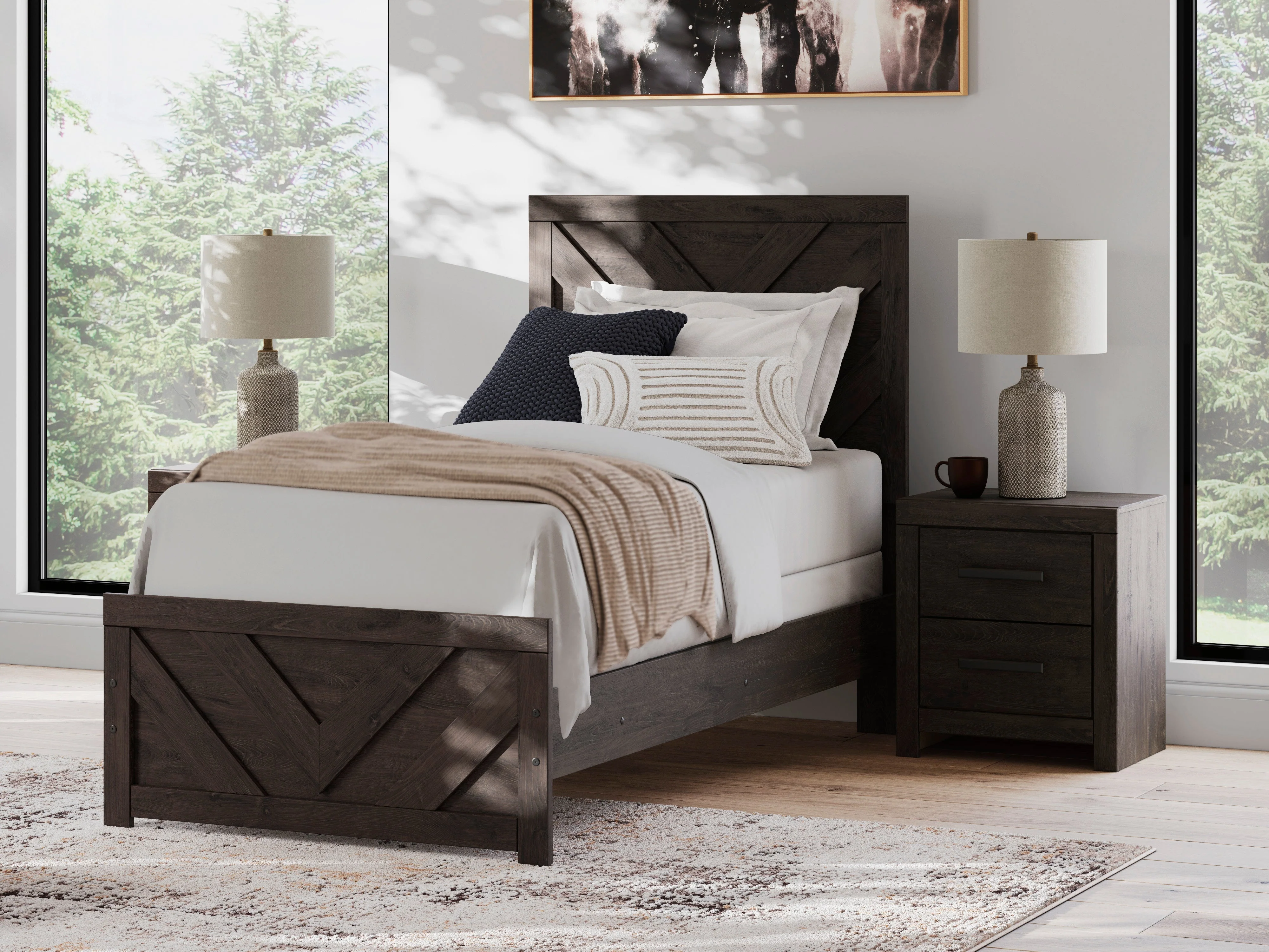 Prendonea Charcoal Twin Panel Bed - Image 3