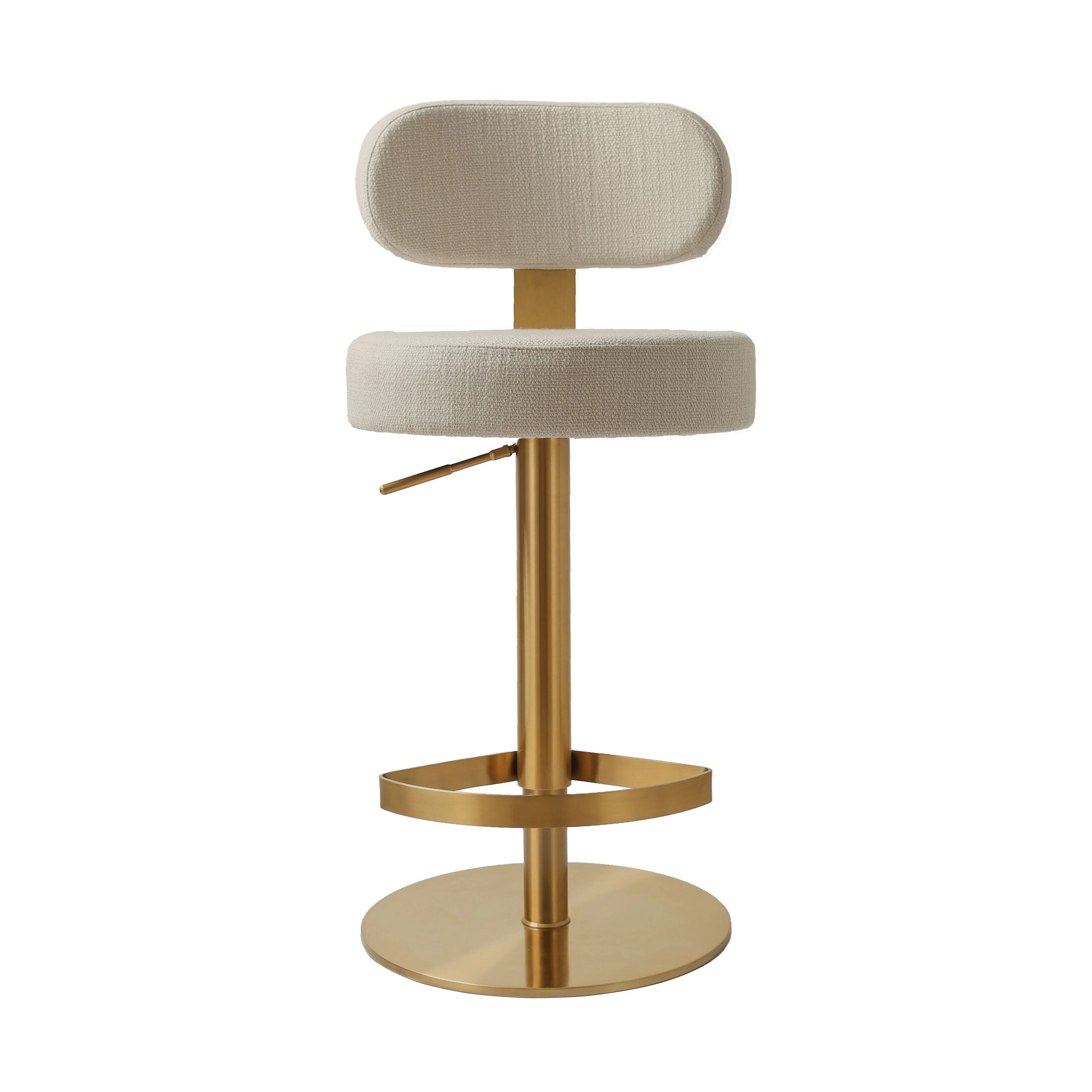 Primrose Cream Textured Performance Fabric Adjustable Stool - Image 3