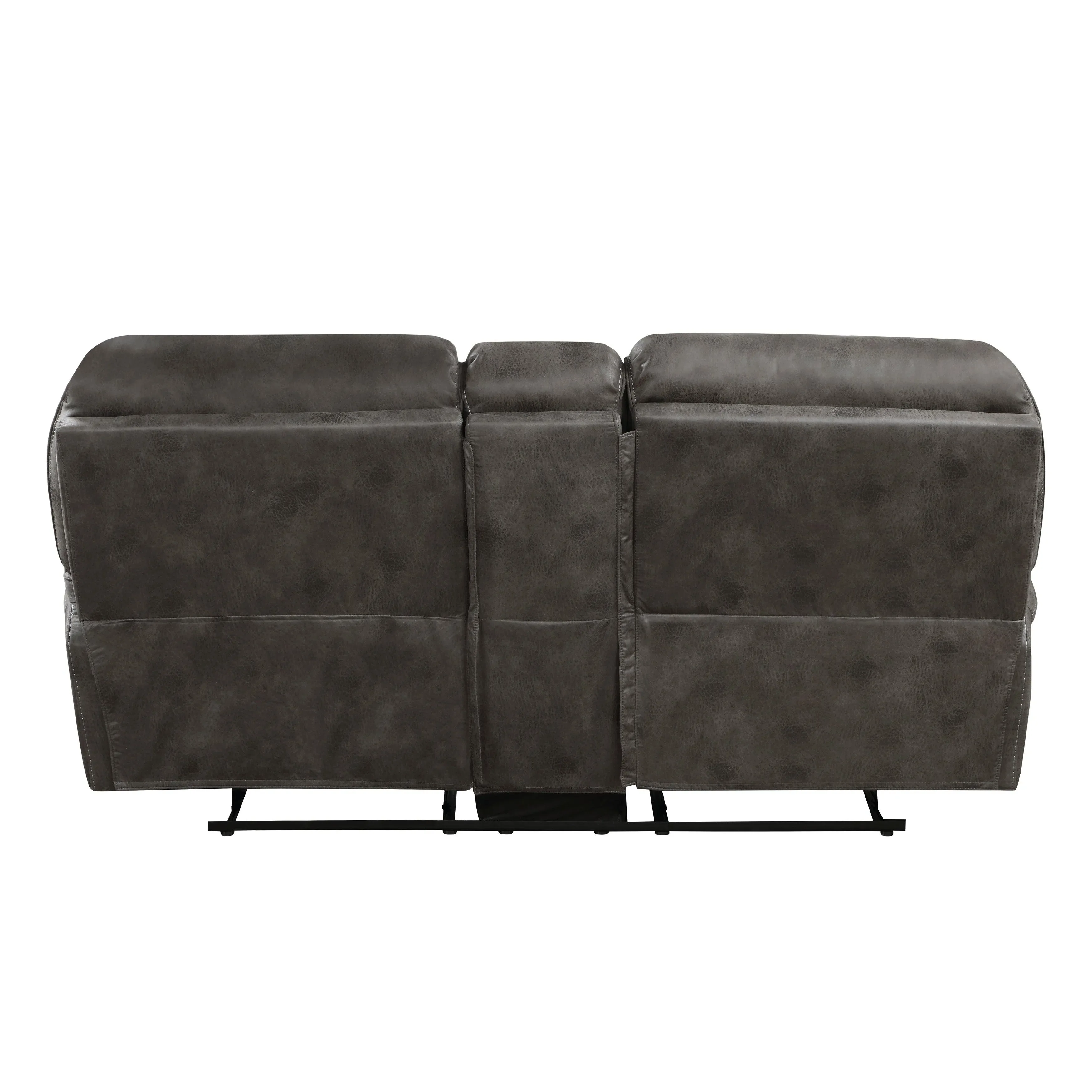 Proctor Gray Microfiber Double Reclining Loveseat with Center Console - Image 5
