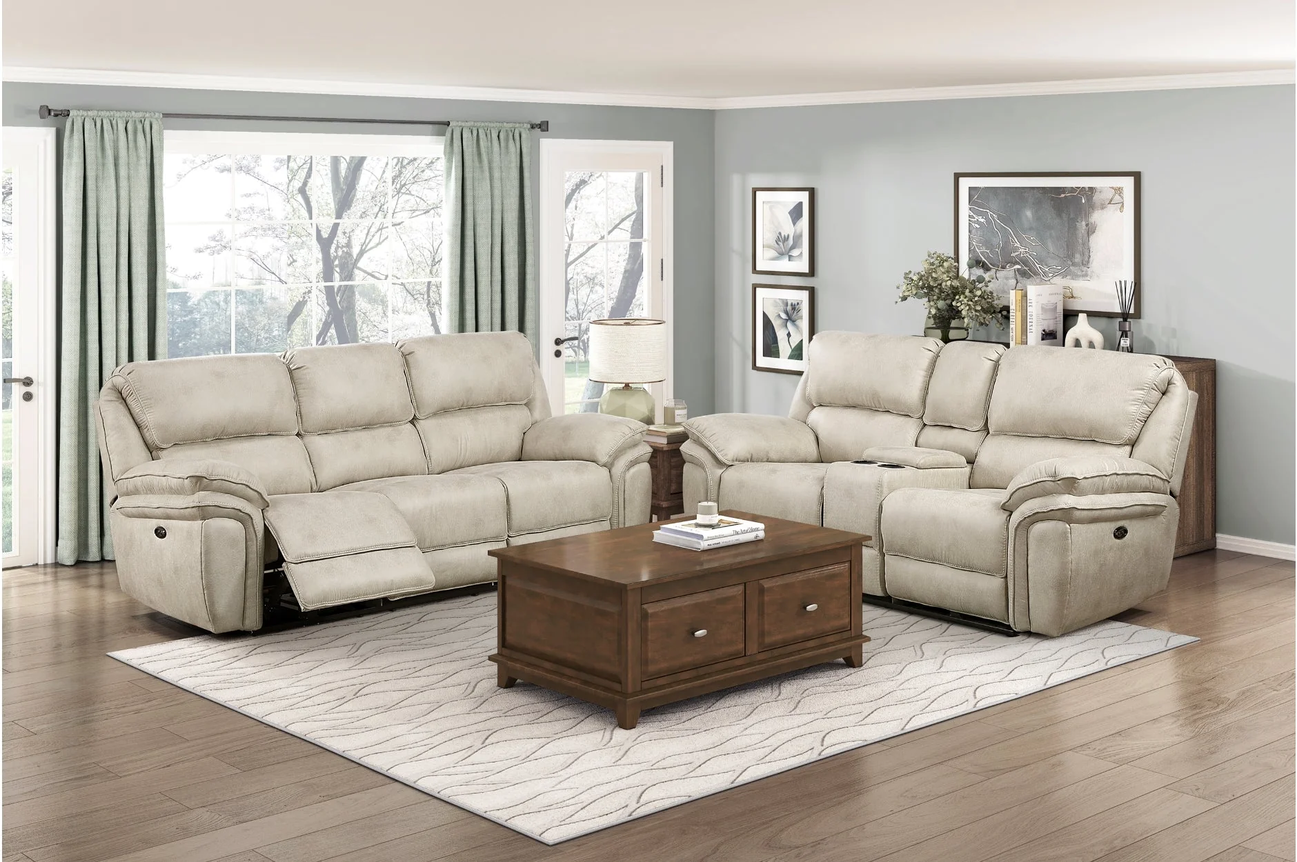 Proctor Pawter Power Double Reclining Loveseat with Center Console - Image 3