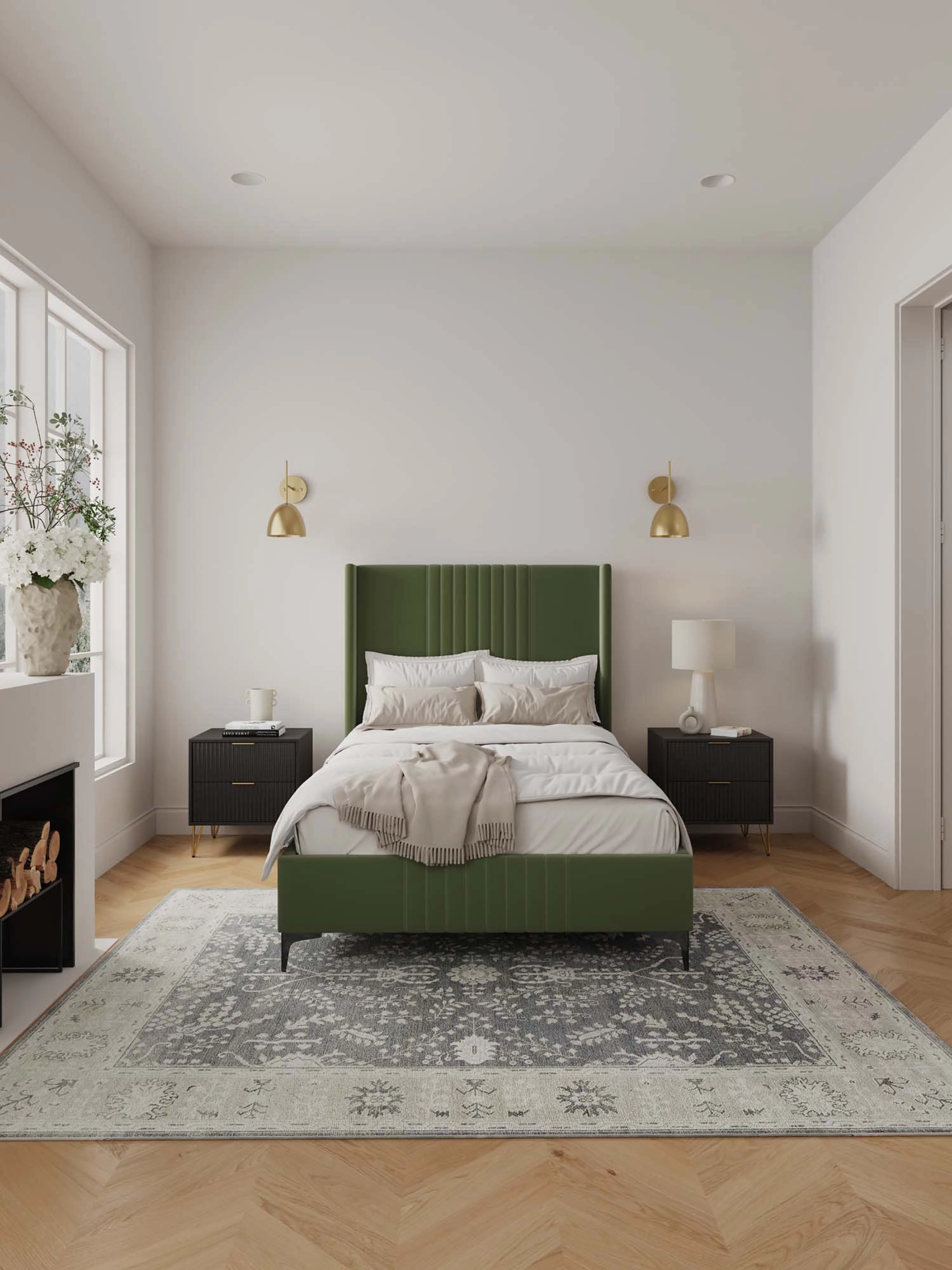 Promenade 48" Bed in Moss Green - Image 2