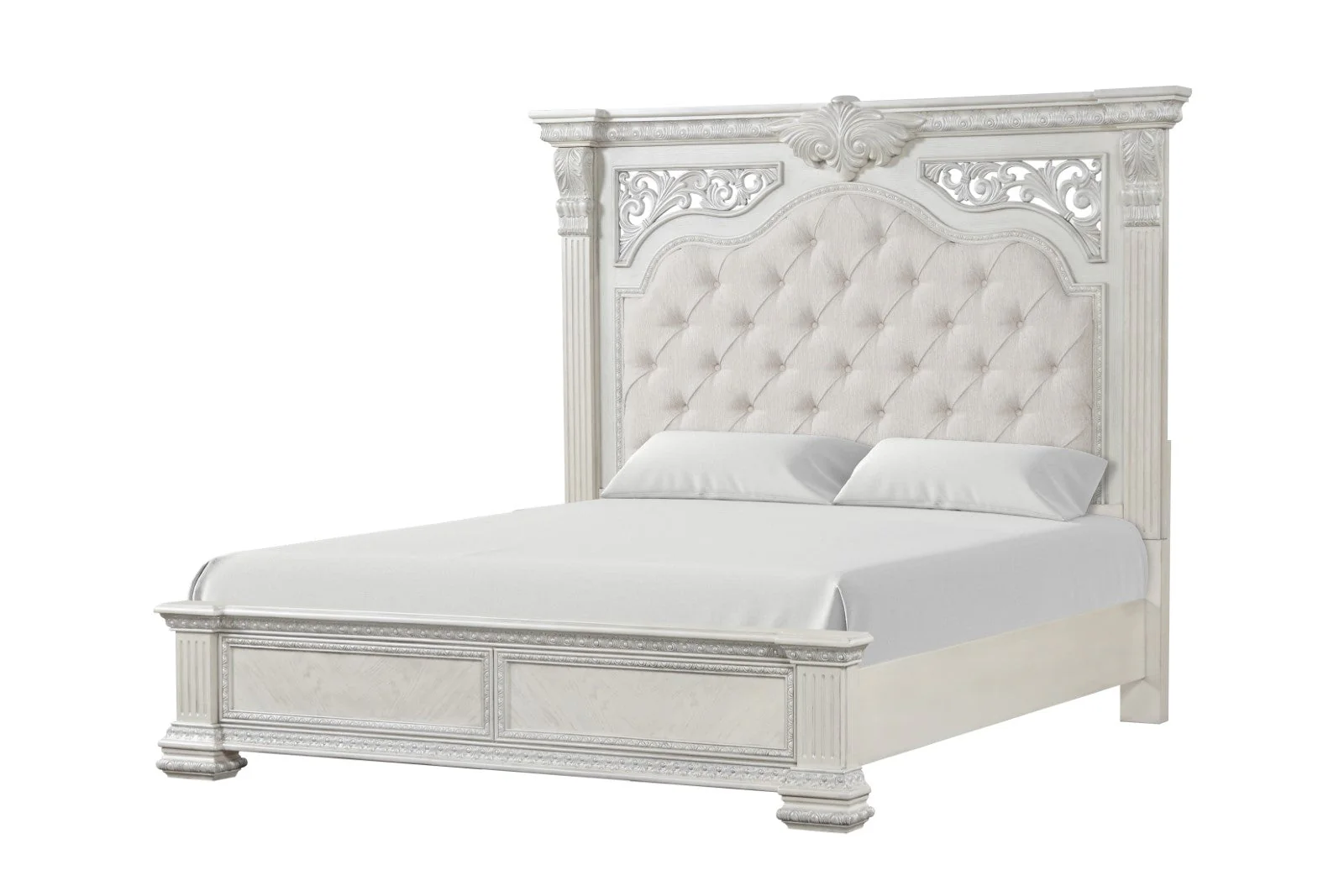 Promenade Wire Brushed White Queen Bed - Image 4