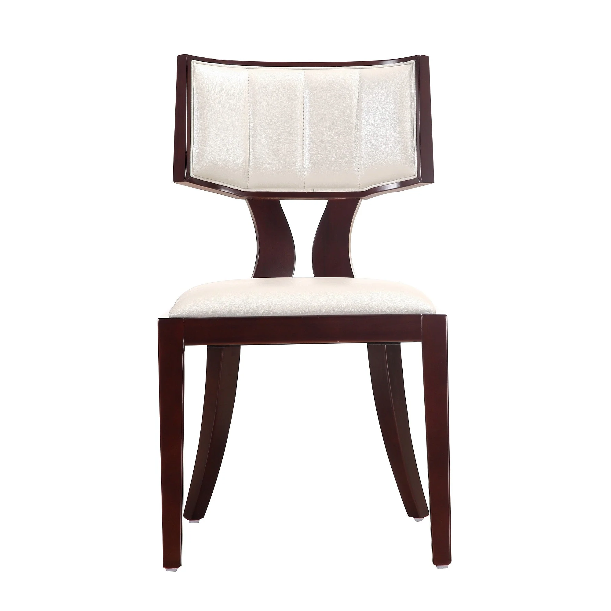 Pulitzer Dining Chair (Set of Two) in Pearl White and Walnut - Image 3