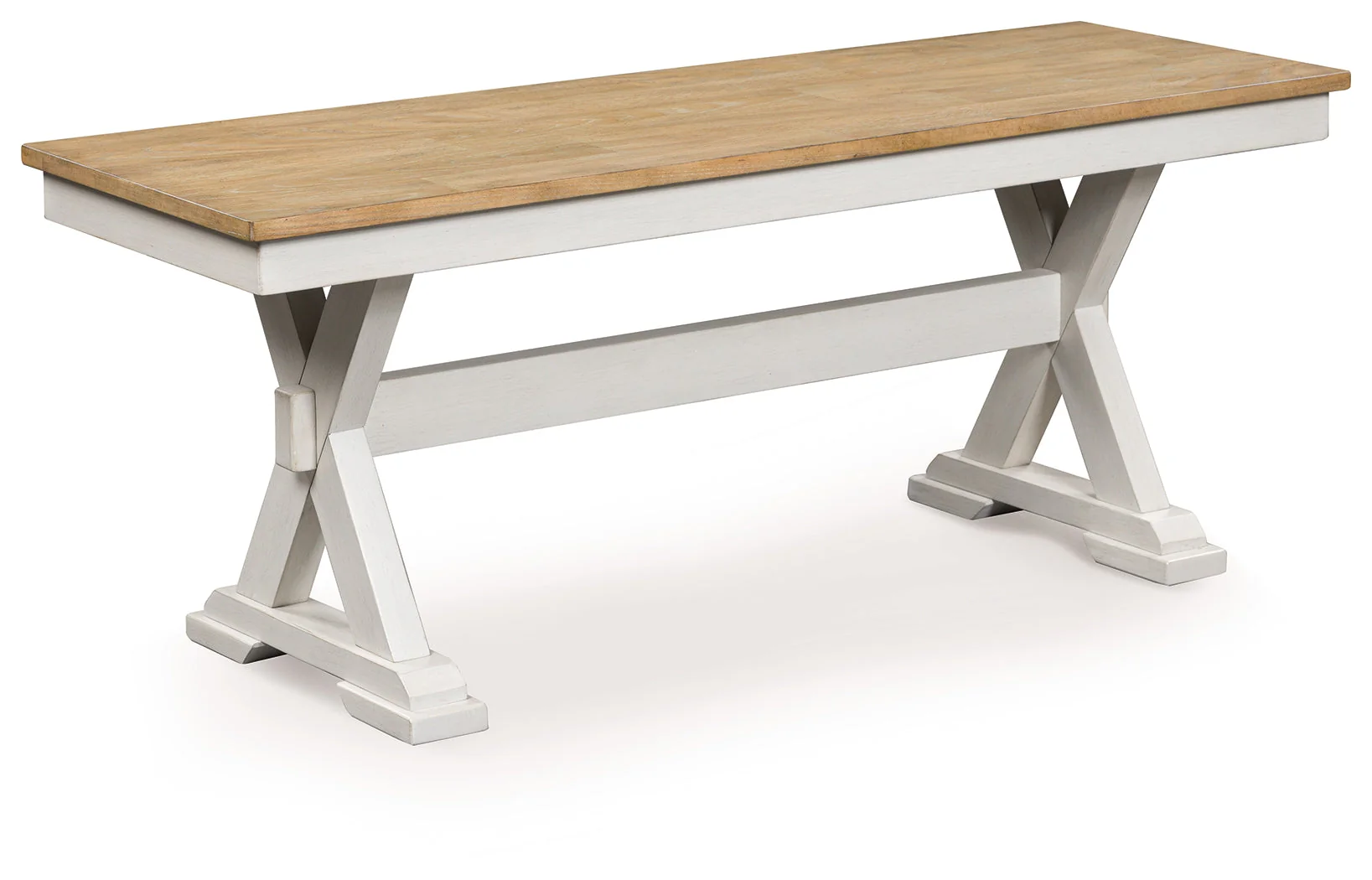 Purlaney Antique White/Natural 48" Dining Bench - Image 2