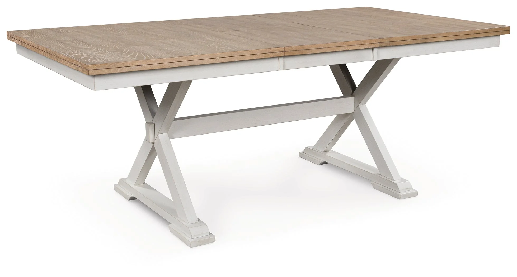 Purlaney Antique White/Natural Dining Butterfly Extension Table