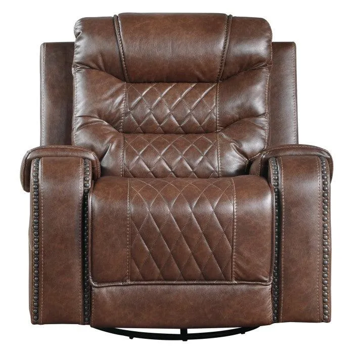 Putnam Brown Swivel Reclining Chair - Image 4