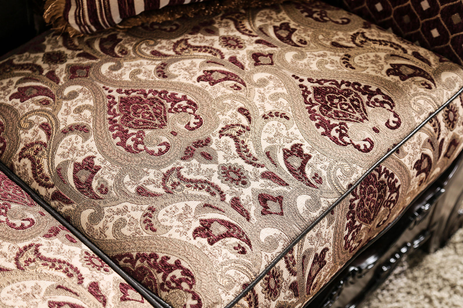 Quirino Burgundy/Dark Brown Sofa & Loveseat - Image 7